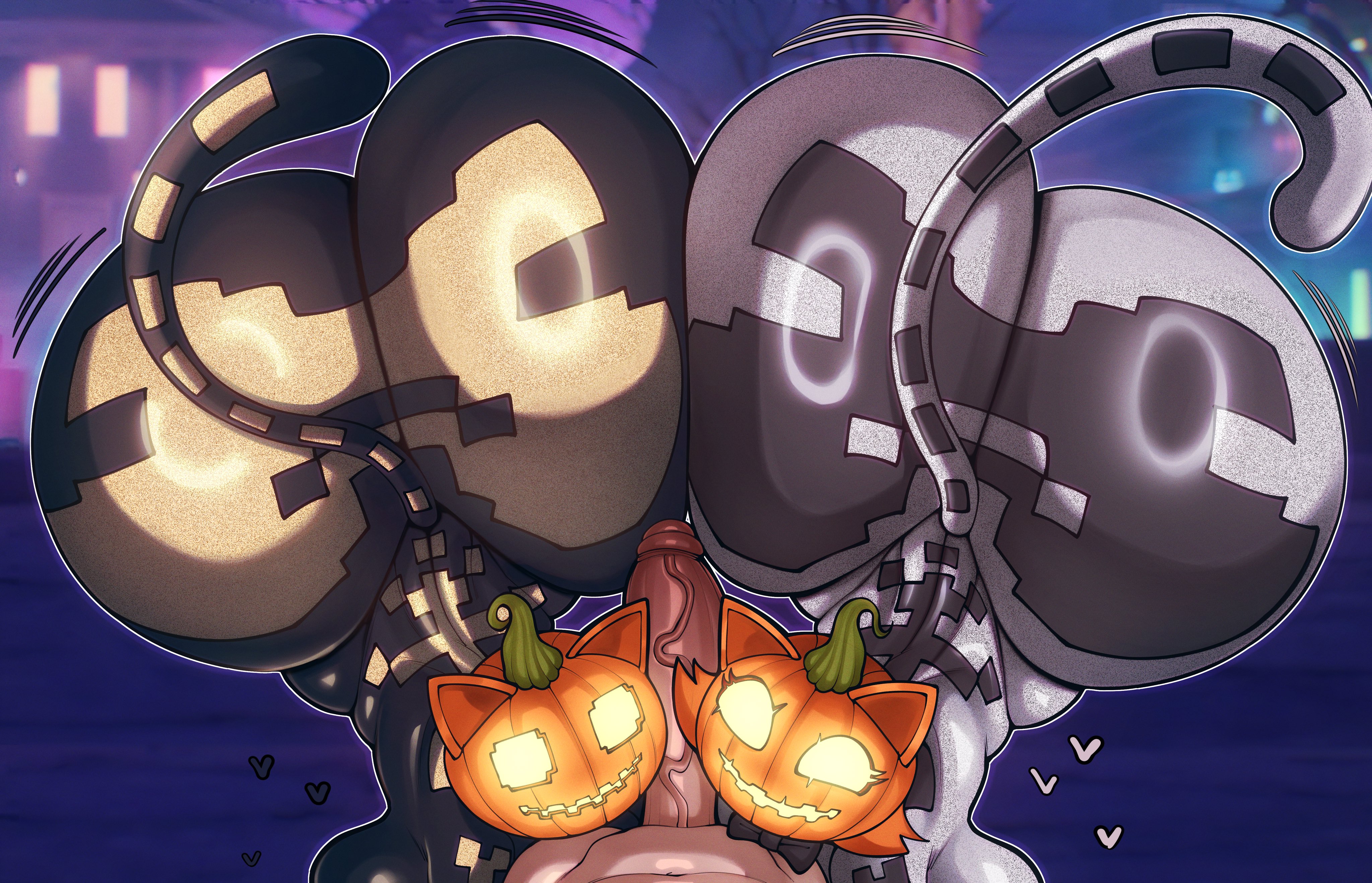 ass, ass focus, big ass, big butt, big cock, butt, cat girl, cat tail, catgirl, cock, dumptruck ass, duo, fortnite, fortnite: battle royale, jacksito (artist), pumpkin, pumpkin head, spice (fortnite), sugar (fortnite)