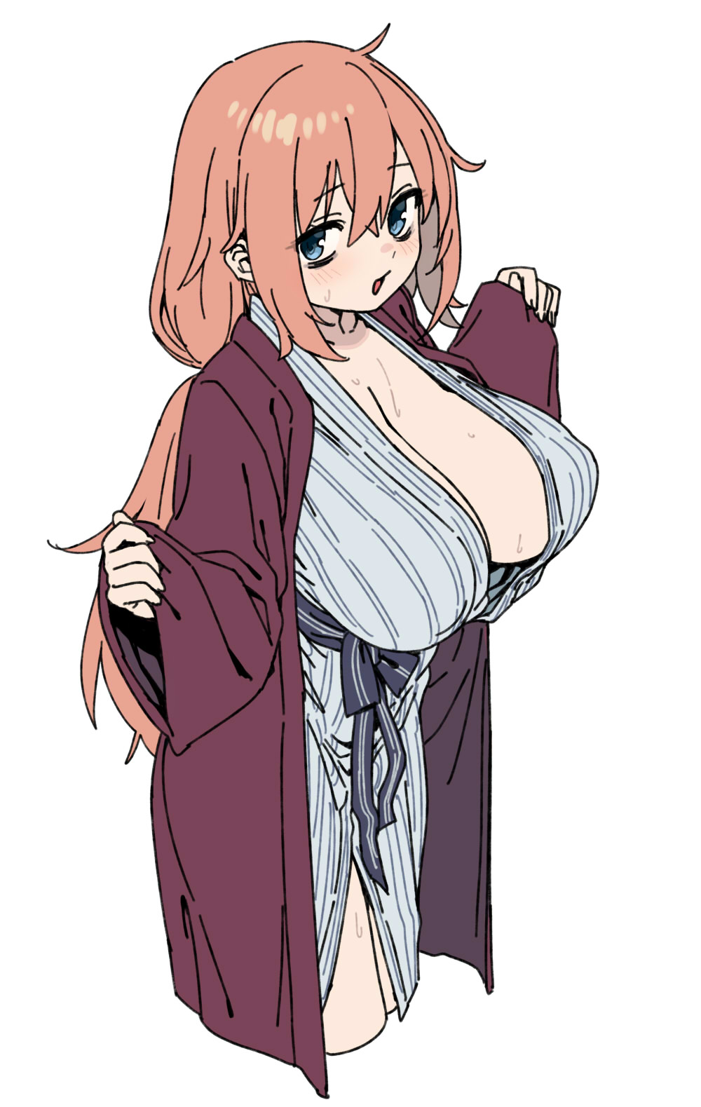 1girls, big areola, big ass, big nipples, blush, breasts bigger than head, cute, exposed ass, exposed breasts, exposed nipples, female focus, female only, houtengeki, huge breasts, loose clothes, michinoku komaro, ponytail, seitokai nimo anawa aru!, shiny skin, skimpy, skimpy clothes, solo, solo female, solo focus, sweatdrop, thick thighs, top heavy, undressing, wet, wet body, wide hips