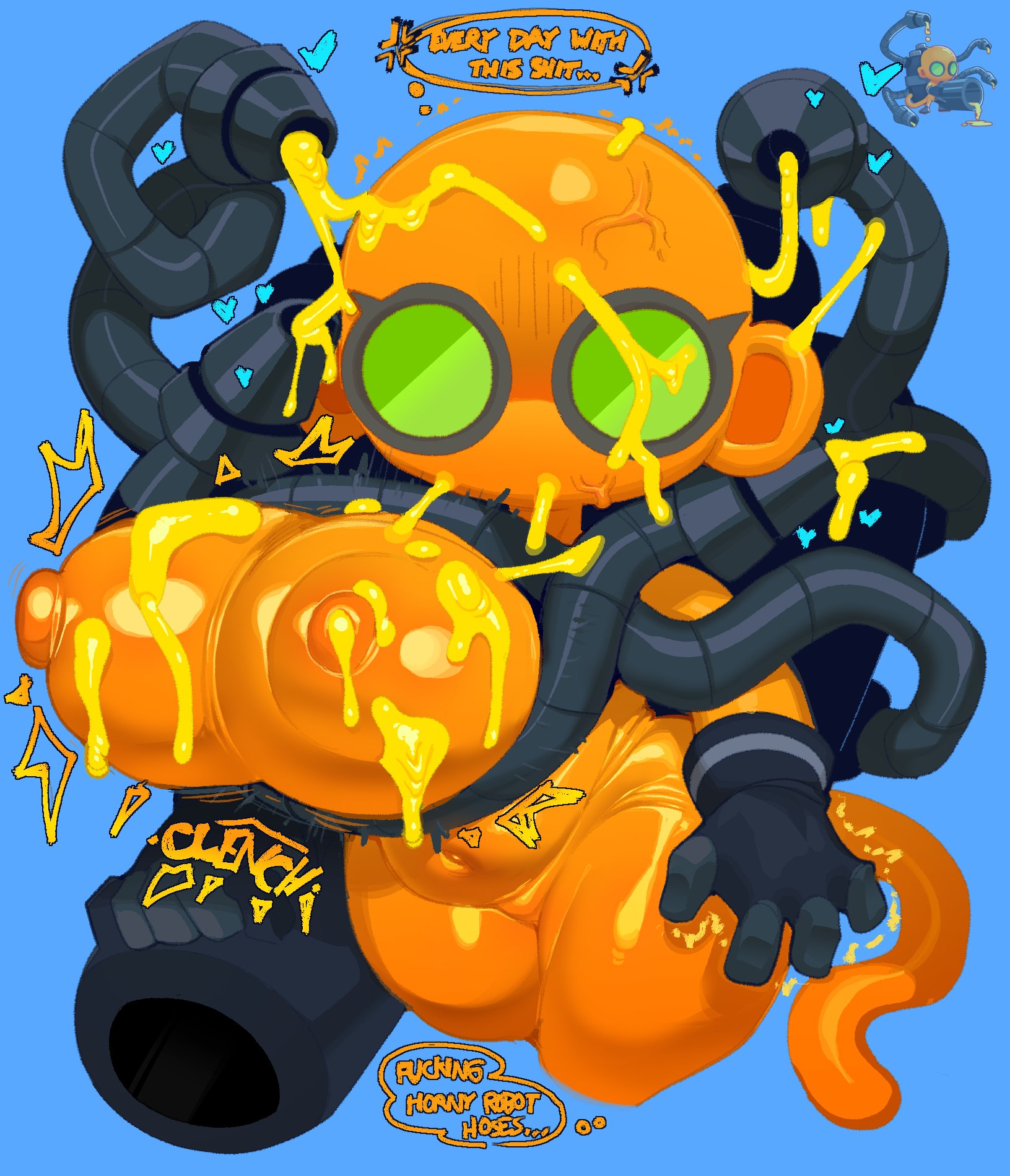 1girls, anthro, bloons tower defense, breasts, btd6, female, glue gunner, goatboydraws, huge breasts, latex, latex suit, monkey, monkey girl, nipples visible through clothing, onomatopoeia, skin tight, solo, solo female, solo focus, tentacle, tentacles, thick thighs