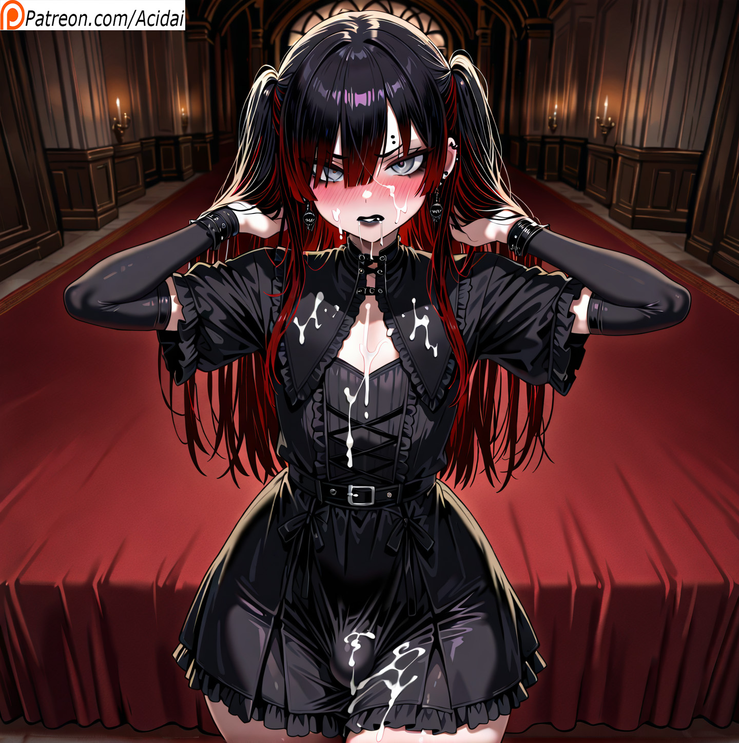 acidai, ai generated, angry, blush, bulge through clothing, bulge under clothes, cum, cum in ass, cum in mouth, cum inside, cum on body, cum on breasts, cute, drool, drooling, dyed hair, fat ass, femboy, feminization, forced, gay, goth, goth queen(acidai), gothic, grey eyes, huge ass, leaking cum, leaking precum, long hair, mad, male, male only, messy, messy hair, multiple males, nail polish, penis, petite, poking nipples, prostate stimulation, red hair, sissification, sissy, small penis, smile, solo, stockings, sweat, sweatdrop, sweating, testicles, thick ass, thick thighs, twintails, yaoi