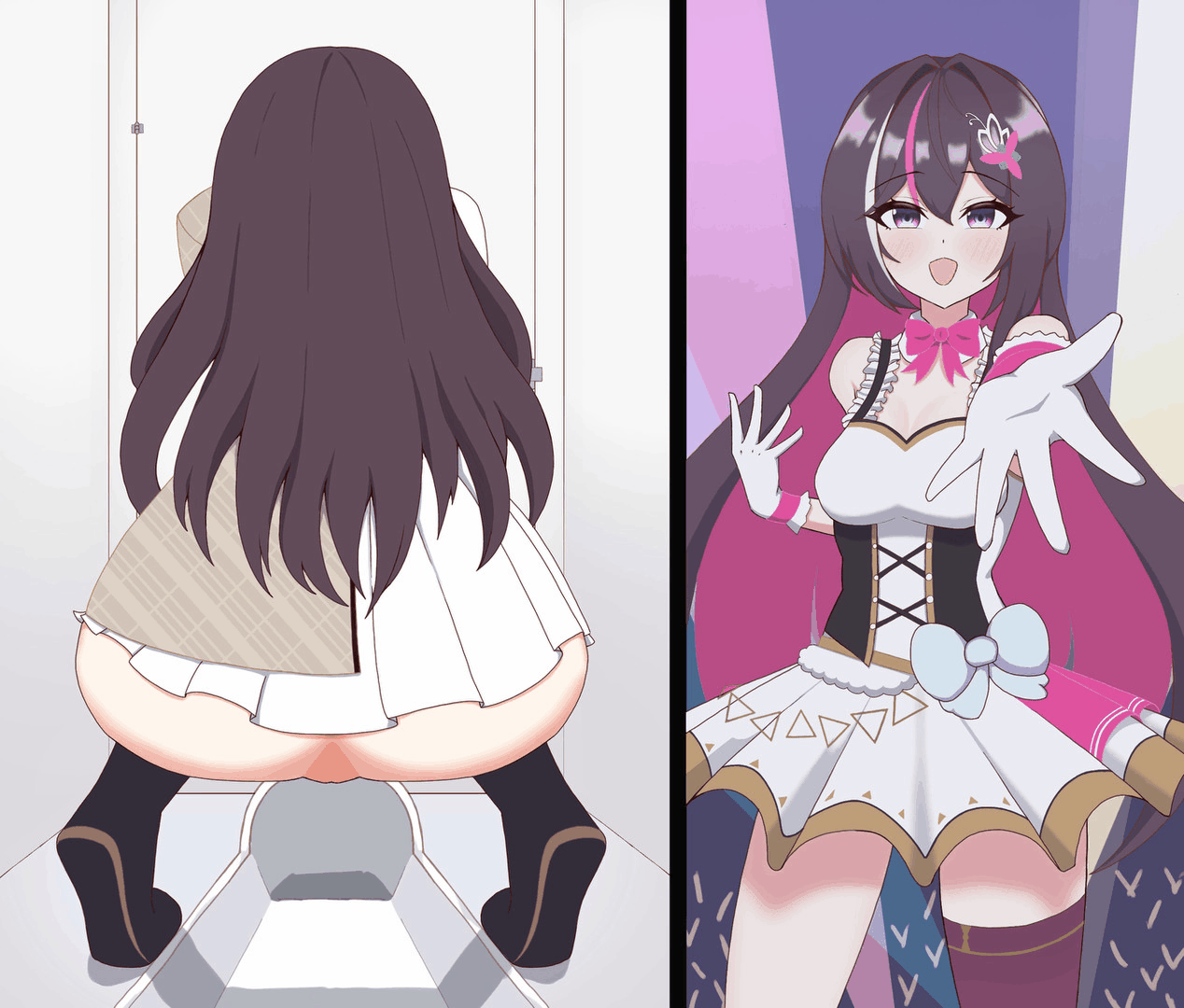 1girls, animated, anus, ass, azki (hololive), big ass, defecating, defecation, feces, female, female only, hololive, hololive gen 0, hololive japan, idol, light-skinned female, long hair, pooping in toilet, scat, scat fetish, shit, shitting, squatting, turd, virtual youtuber, vtuber