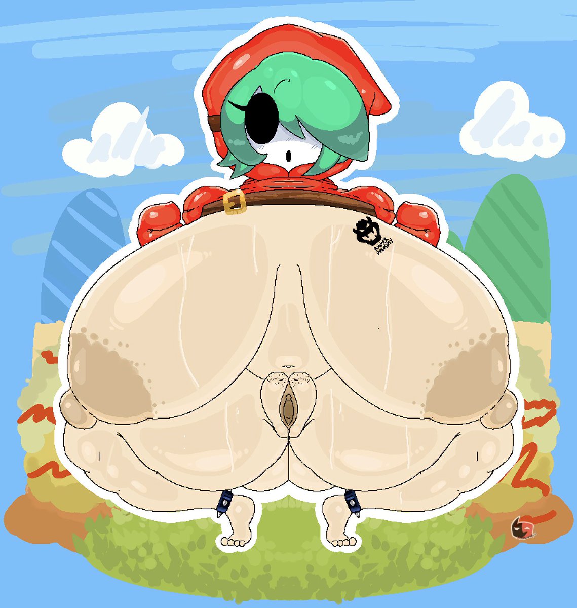 1girls, big ass, big boobies, big breasts, copysky777, huge breasts, lafreakysky, masked female, pussy, shy gal, shy guy, super mario bros.