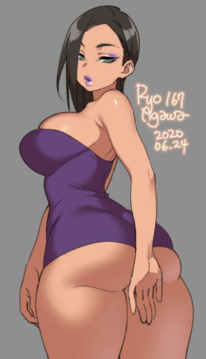 1girls, ass, big ass, big breasts, breasts, female, female only, large breasts, looking at viewer, looking back, ryo agawa, solo