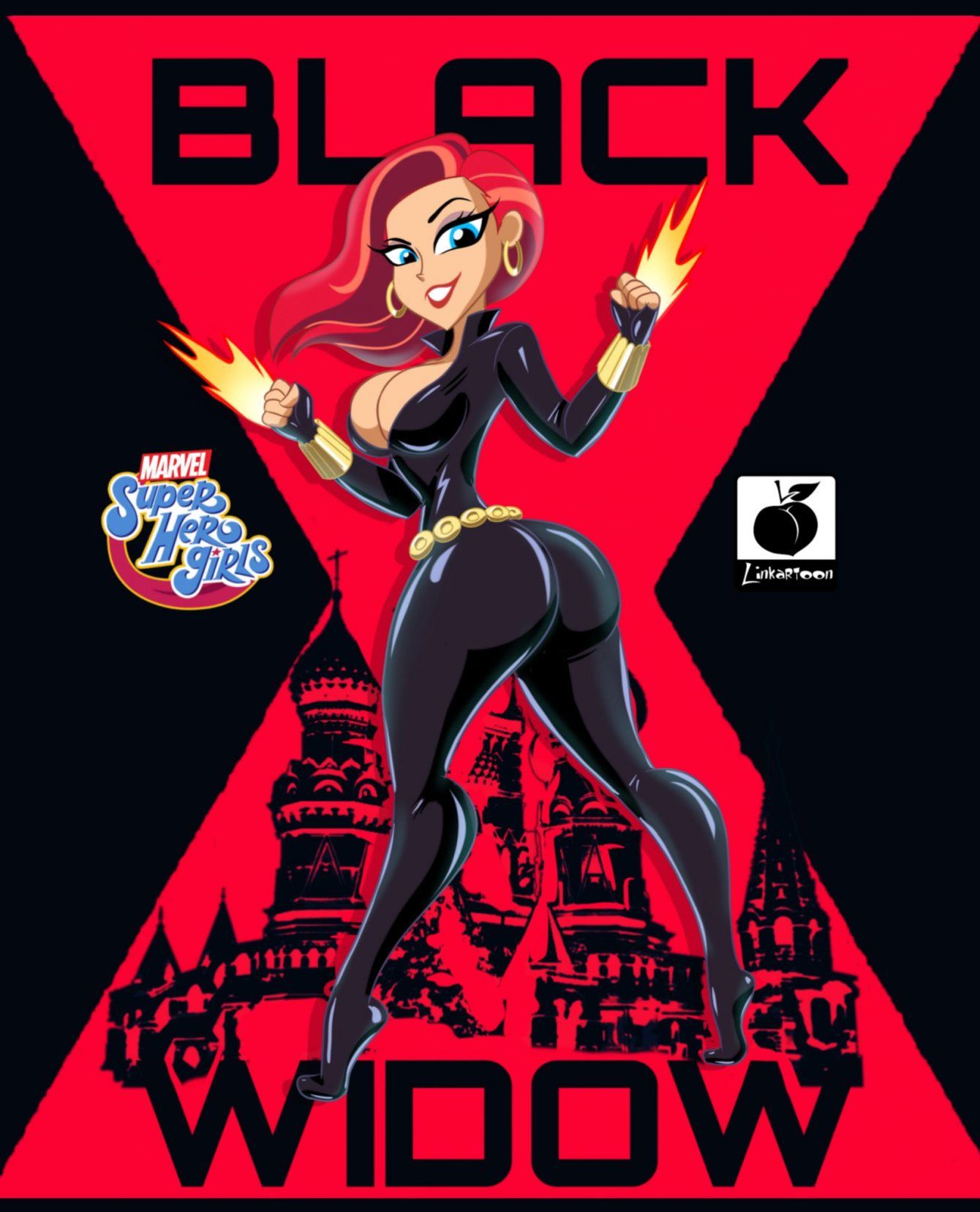 1girls, apple butt, ass, avengers, big ass, big breasts, big butt, black widow (marvel), bodysuit, breasts, bubble ass, bubble butt, bust, busty, cleavage, dc super hero girls, ear piercing, earring, earrings, fanart, fat ass, female, female only, female superhero, huge breasts, large breasts, linkartoon, logo, looking at viewer, marvel, marvel comics, marvelous sexy hero girls, natasha romanoff, parody, pose, short hair, solo, solo female, superhero, superheroine, thick, thick ass, thick legs, thick thighs, thighhigh boots, thighhighs, thighs, tight clothing, tight fit, voluptuous, watermark, wide hips