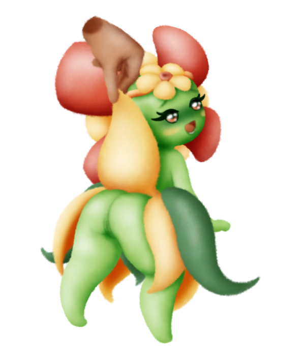 1girls anthro anthrofied ass bellossom bent_over bloomoiselle blush dark_skin disembodied_hand embarrassed exposed_ass exposed_pussy eyelashes feet flower flower_on_head flower_petals flowers furry green_skin half-closed_eyes headgear headwear holding leaves lifting lifting_skirt lips looking_at_viewer looking_back nintendo no_humans open_mouth orange_eyes original_character plant plantie pokemon pokemon_gsc pussy shortstack shy_ayu size_difference skirt smaller_female standing thick_thighs thighs white_background work_in_progress yellow_cheeks