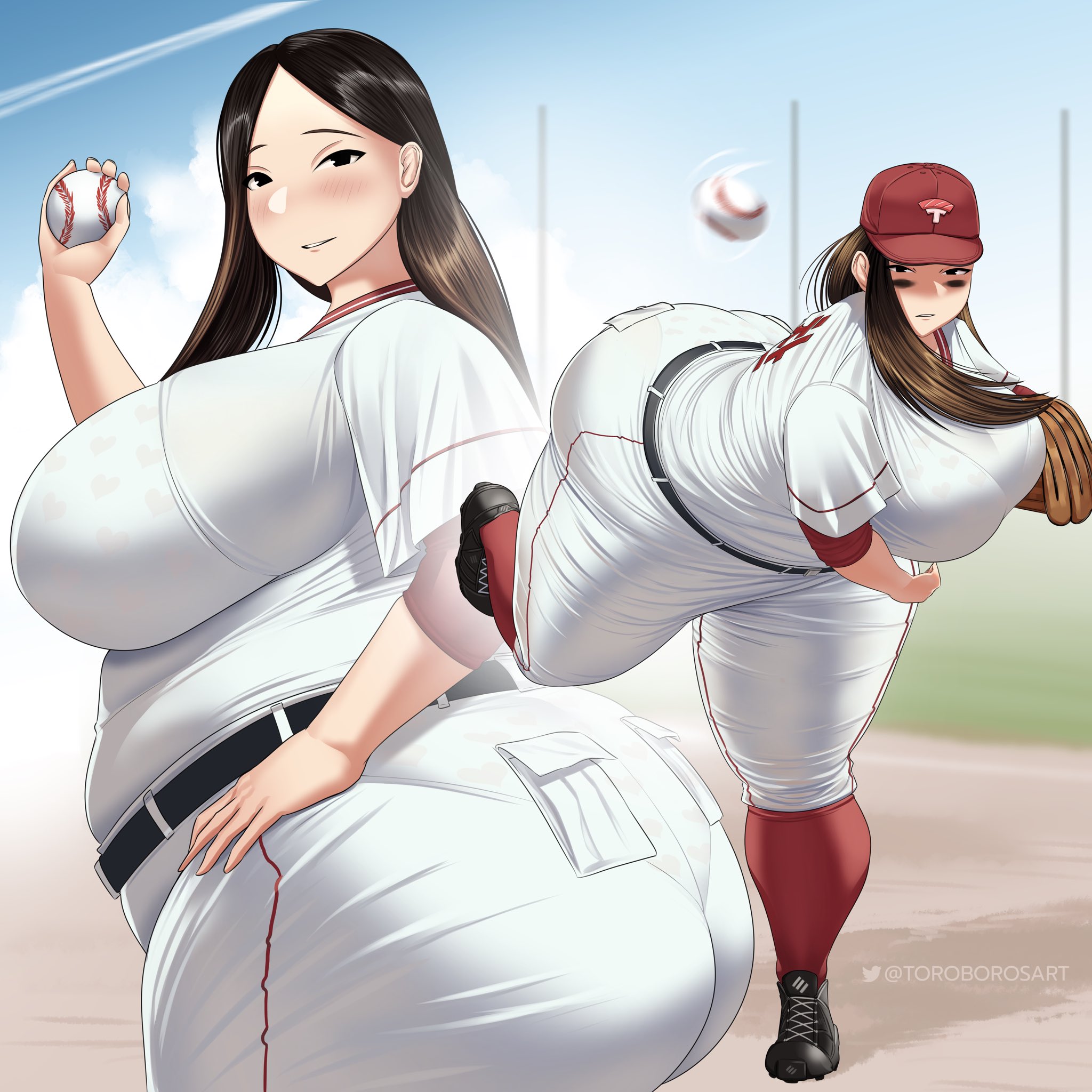 1girls, ass, bbw, big ass, big breasts, breasts, chubby, female, female only, huge ass, huge breasts, large breasts, looking at viewer, looking back, overweight, overweight female, toro (toroboro), toroboro