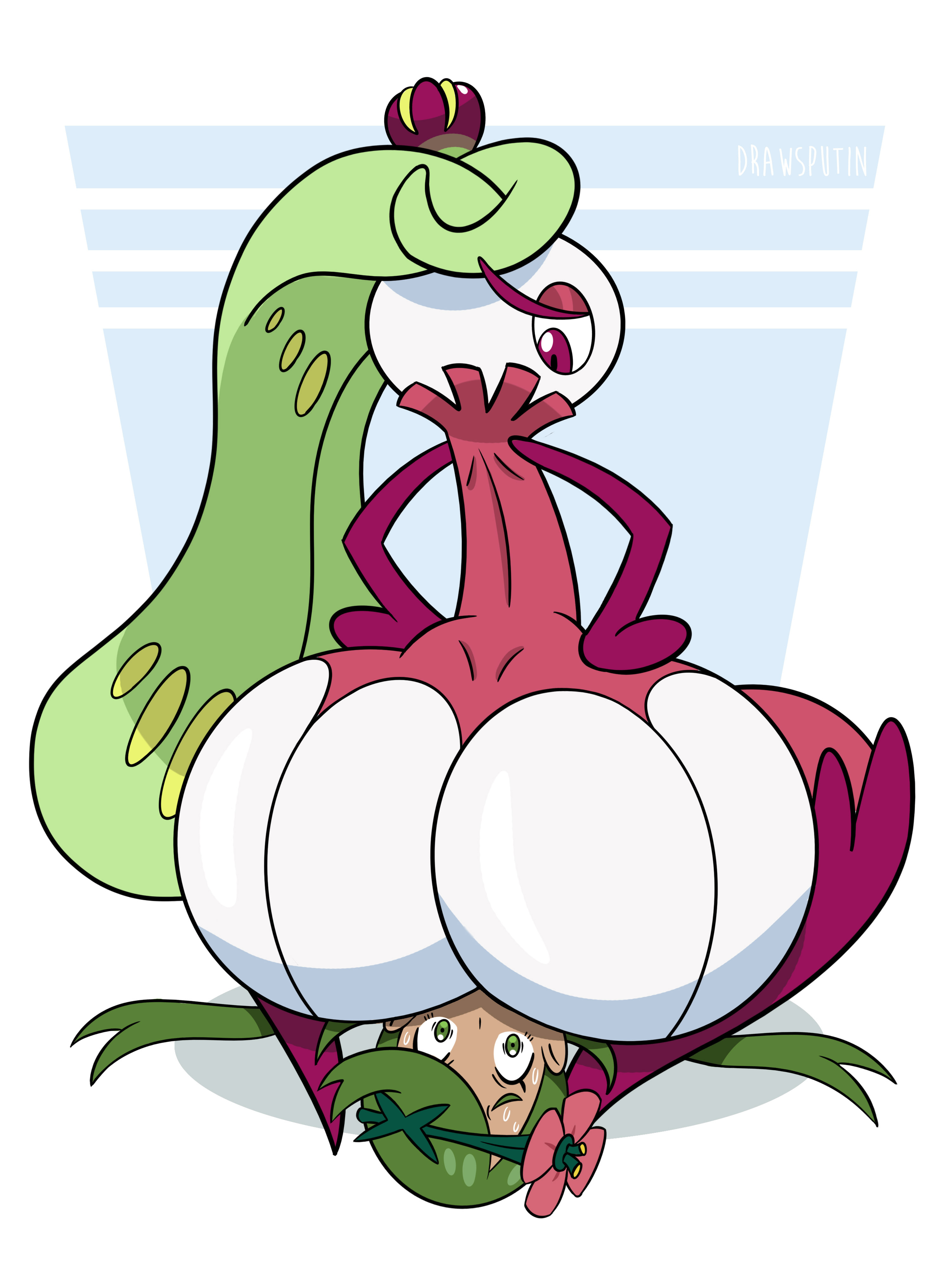 2girls, anthro, ass, big ass, bottom heavy, drawsputin, facesitting, female, female only, huge ass, mallow (pokemon), multiple females, multiple girls, nintendo, pokémon (species), pokemon, pokemon (species), pokemon sm, pokephilia, thick ass, tsareena, yuri