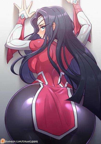 ass back irelia_xan league_of_legends looking_at_viewer looking_back strongbana thick_ass