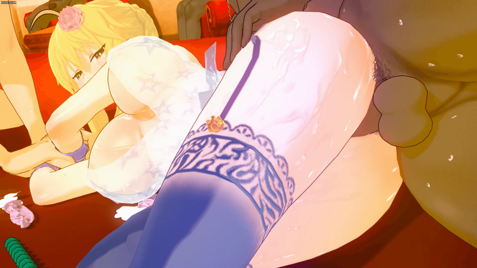 3d, 4boys, animated, artoria pendragon, artoria pendragon (lancer), ass, breasts, cheating, condom, cuckold, dark skin, dark-skinned male, fate (series), female, group sex, hand holding, indoors, interracial, large breasts, male, multiple boys, multiple males, netorare, netorase, see-through, sex, sex toy, thighhighs, used condom, yuukis