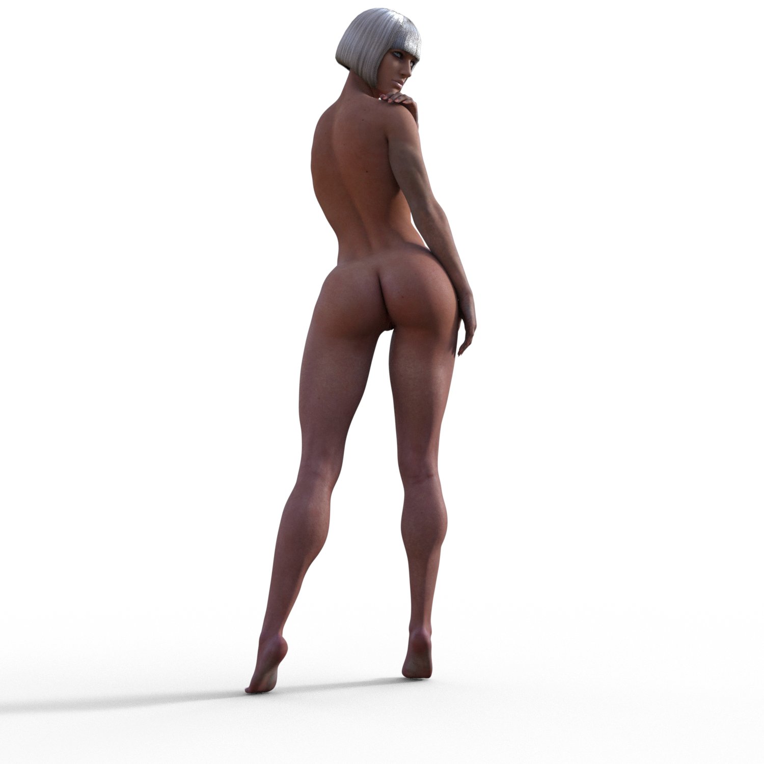 1girls, 3d, ass, back view, capcom, dark skin, dark-skinned female, devil may cry, devil may cry (series), devil may cry 4, female, female only, gloria (devil may cry), looking over shoulder, redalex werda, solo, solo female