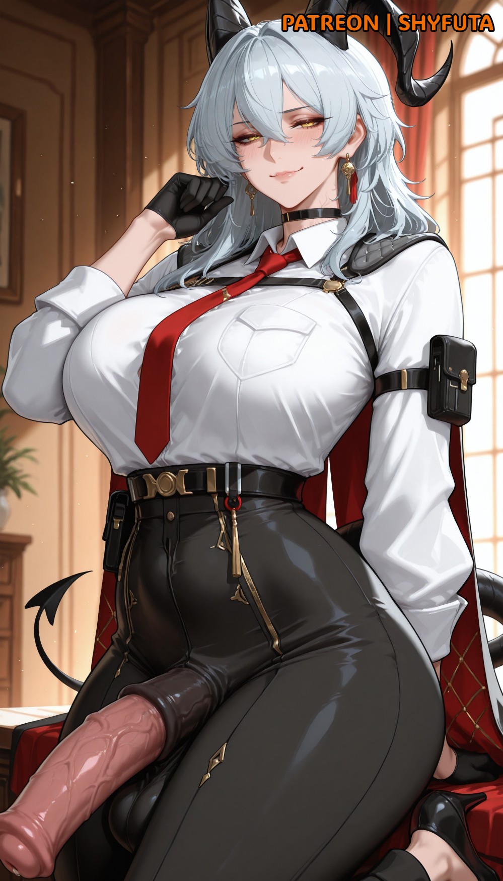 1futa, 2026, ai generated, animal genitalia, animal penis, balls, big balls, big breasts, big penis, big thighs, boobs, breasts, cock, curvy, curvy body, curvy figure, dick, dickgirl, futa only, futanari, gloves, horn, horse penis, horsecock, huge balls, huge breasts, huge cock, huge penis, huge thighs, large balls, large breasts, large penis, large thighs, light skin, light-skinned futa, light-skinned futanari, necktie, pants, patreon, patreon username, penis, shirt, shyfuta, solo, solo focus, solo futa, stable diffusion, tail, thick, thick thighs, thighs, uniform, voluptuous, voluptuous body, voluptuous futa, white hair, wuthering waves, yellow eyes, zani (wuthering waves)
