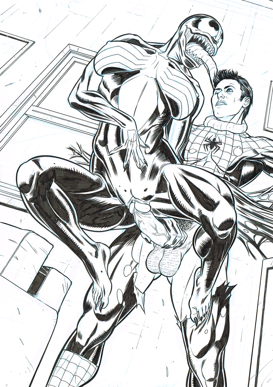 1boy, 1girls, alien, alien girl, balls, breasts, clothes, clothing, curvaceous, curves, curvy, curvy body, curvy female, curvy figure, curvy hips, female, female domination, femdom, hips, hourglass figure, human, long tongue, lower body, male, marvel, marvel comics, nipples, penis, peter parker, pussy, ripped clothes, ripped clothing, ripped pants, sharp teeth, she-venom, spider-man, spider-man (series), straight, straight hair, superhero, symbiote, teeth, testicles, tongue, tongue out, unmasked, upper body, vagina, vaginal, vaginal penetration, venom, venom (marvel), villain, voluptuous, wide hips