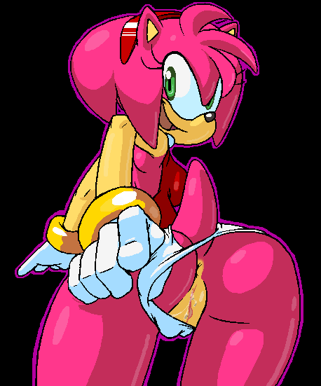 amy_rose anthro back_view beige_skin color female female_only fur furry hedgehog hotred pink_fur seikoseeley skin solo sonic_(series)