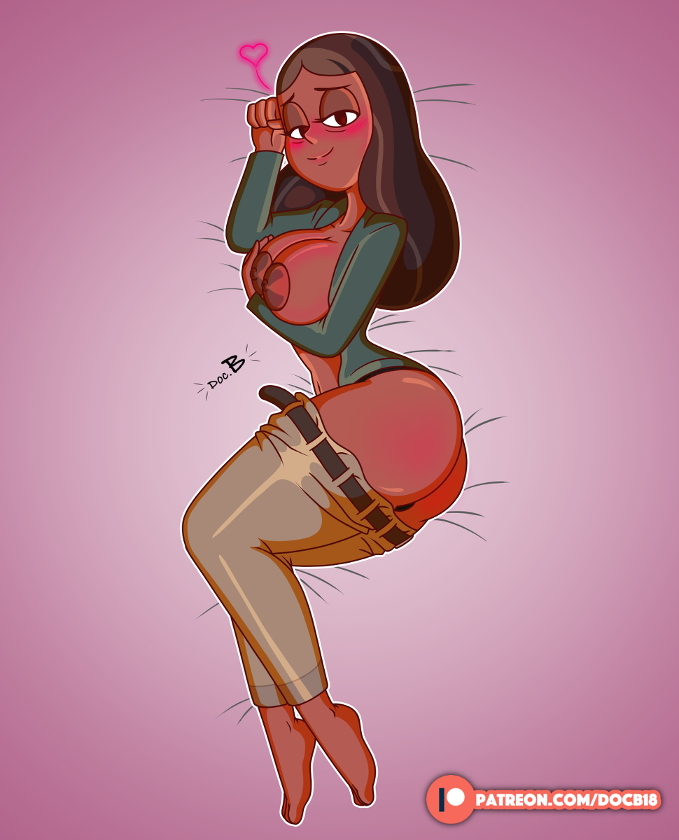 ass, big ass, big breasts, breasts, brown hair, cartoon network, doc.b, female, milf, open shirt, pants down, priyanka maheswaran, steven universe