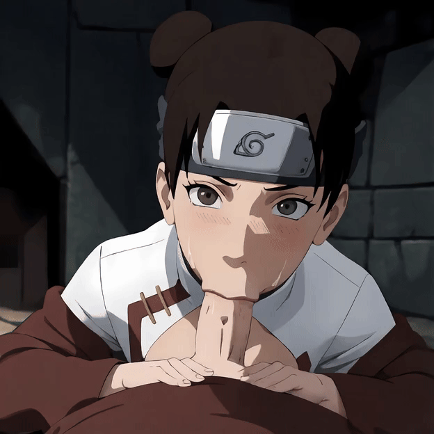 ai animated, ai generated, animated, blowjob, deepthroat, female, naruto (series), solxam123, tenten