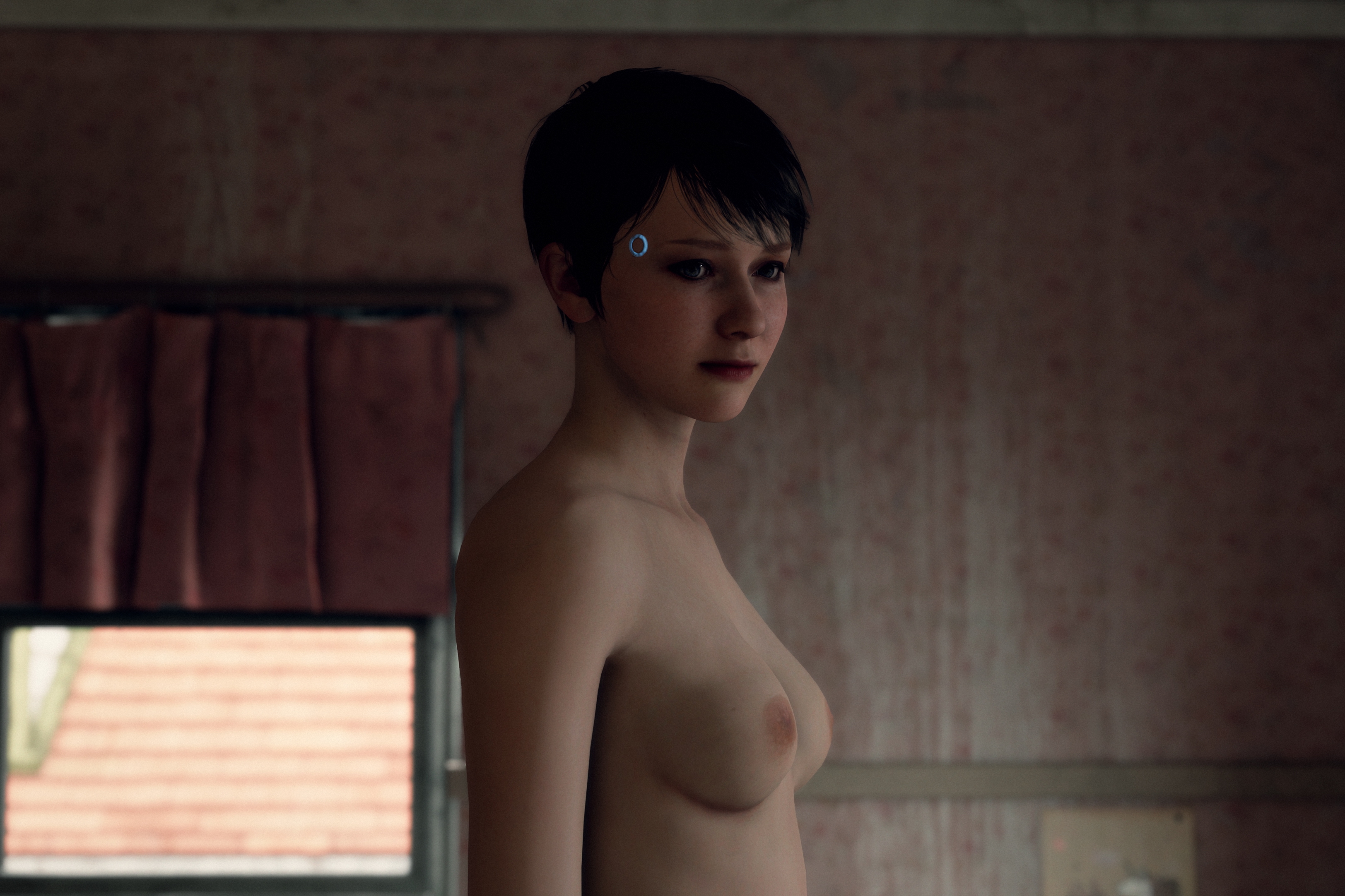 1girls, 3d, android, casual, detroit: become human, electronics, female, female only, game screenshot, human, jimpony, kara (detroit: become human), nonsexual, nonsexual nudity, nude, nude female, nude mod, pale skin, short hair, short hair female, solo, upper body