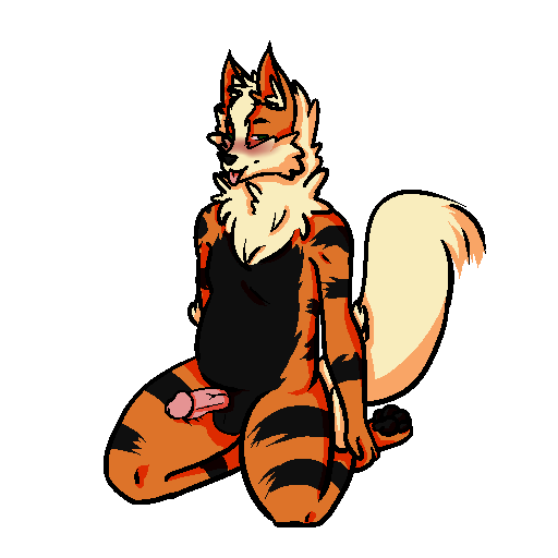 1:1 alpha_channel anthro arcanine emarcanine male male_only nintendo nude pokemon pokemon_(species) psycoticsnake solo teasing video_games