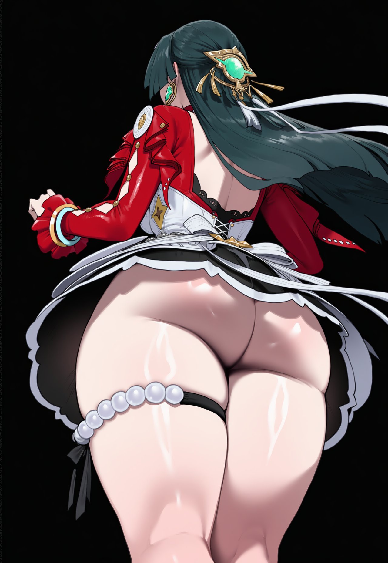 1girls, ai generated, ass, ass focus, ass hanging out, ass hanging out of skirt, astra yao, breasts, female, female focus, female only, large ass, light skin, light-skinned female, looking away, microskirt, skimpy clothes, skirt, solo, thick thighs, thighs, truck kun, truck-kun art, upskirt, wide hips, zenless zone zero