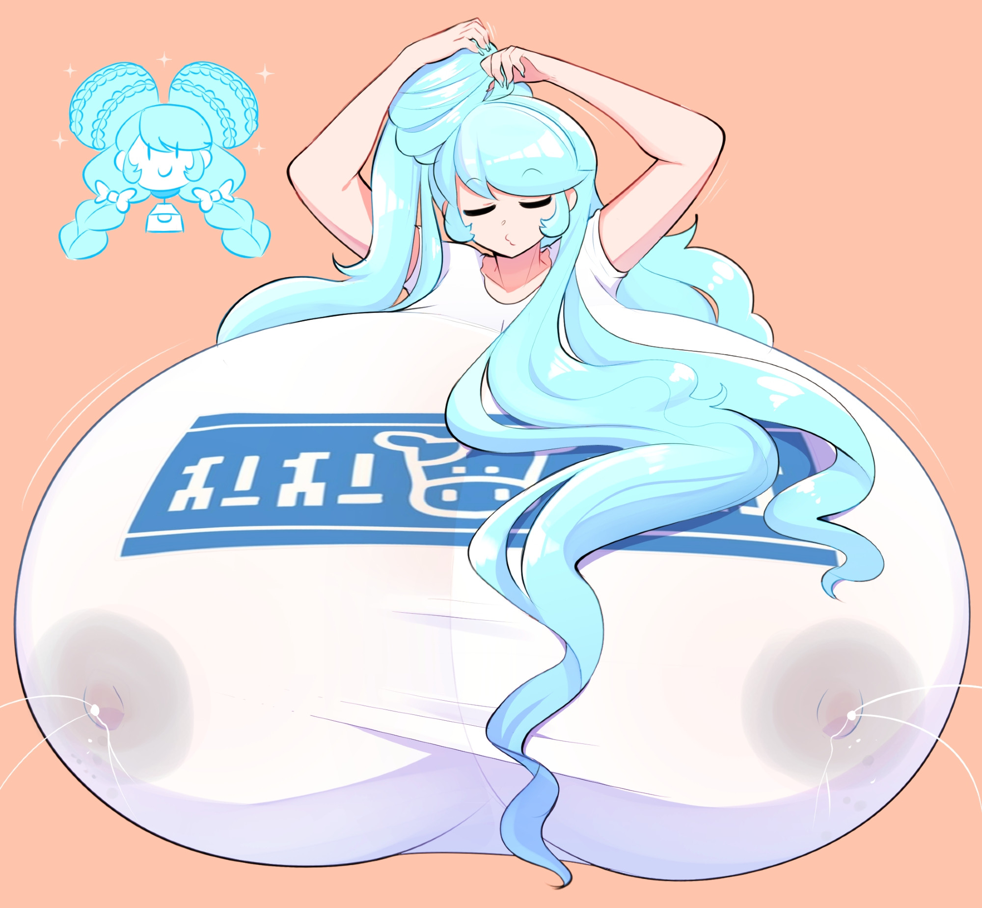 1female, 1girls, bella hart, big breasts, breasts, female, female only, huge breasts, hyper breasts, lactating, lactation, original, original character, solo, solo female, tagme, theycallhimcake