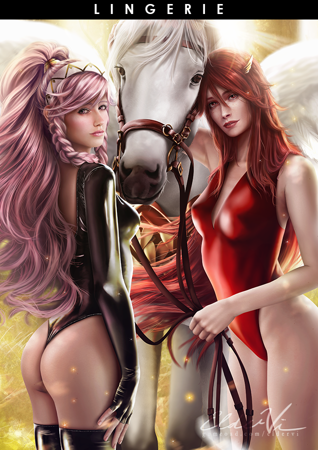 armored_mount artist_signature ass aurora(fire_emblem) backless_outfit bare_ass blush bodysuit braided_twintails cordelia_(fire_emblem) eldervi feathered_wings fingerless_gloves fire_emblem fire_emblem_awakening flowing_hair freckles hair_between_eyes hair_ornament headband leotard long_hair long_sleeves looking_at_viewer looking_back olivia_(fire_emblem) pegasus pink_eyes pink_hair plunging_neckline ponytail realistic red_eyes red_hair side_view sparkles sunlight tagme thighhighs thong wings