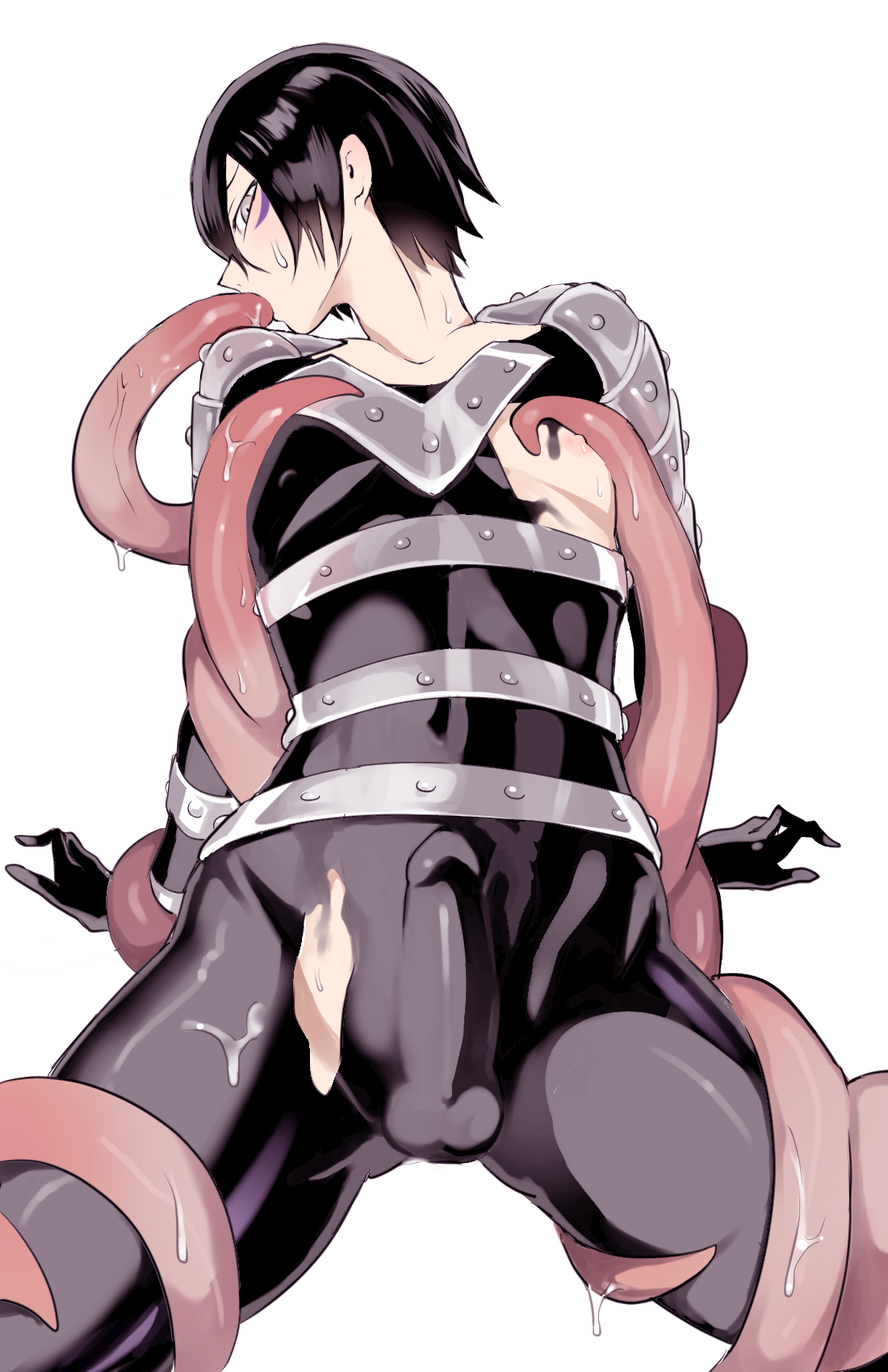 1boy, balls, femboy, fully clothed, fully sheathed, girly, male, male only, mentacle, mentacles, one-punch man, penis, speed-o'-sound sonic, tagme, tentacle, tentacle on male, testicles, twink, yoku (chocolateq)