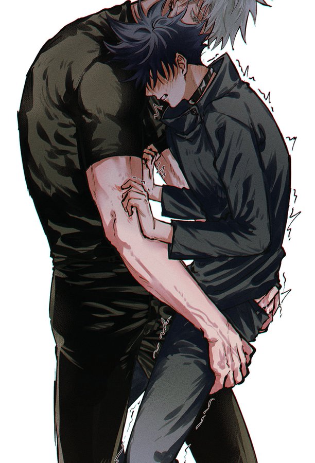 2boy, fushiguro megumi, fushirun rung, gay, jujutsu kaisen, male, male only, male/male, masculine, no visible genitalia, satoru gojo
