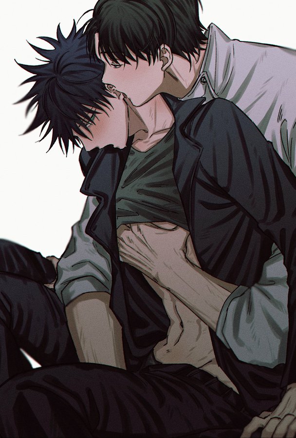 2boy, fushiguro megumi, fushirun rung, gay, jujutsu kaisen, male, male only, male/male, masculine, no visible genitalia, yuta okkotsu