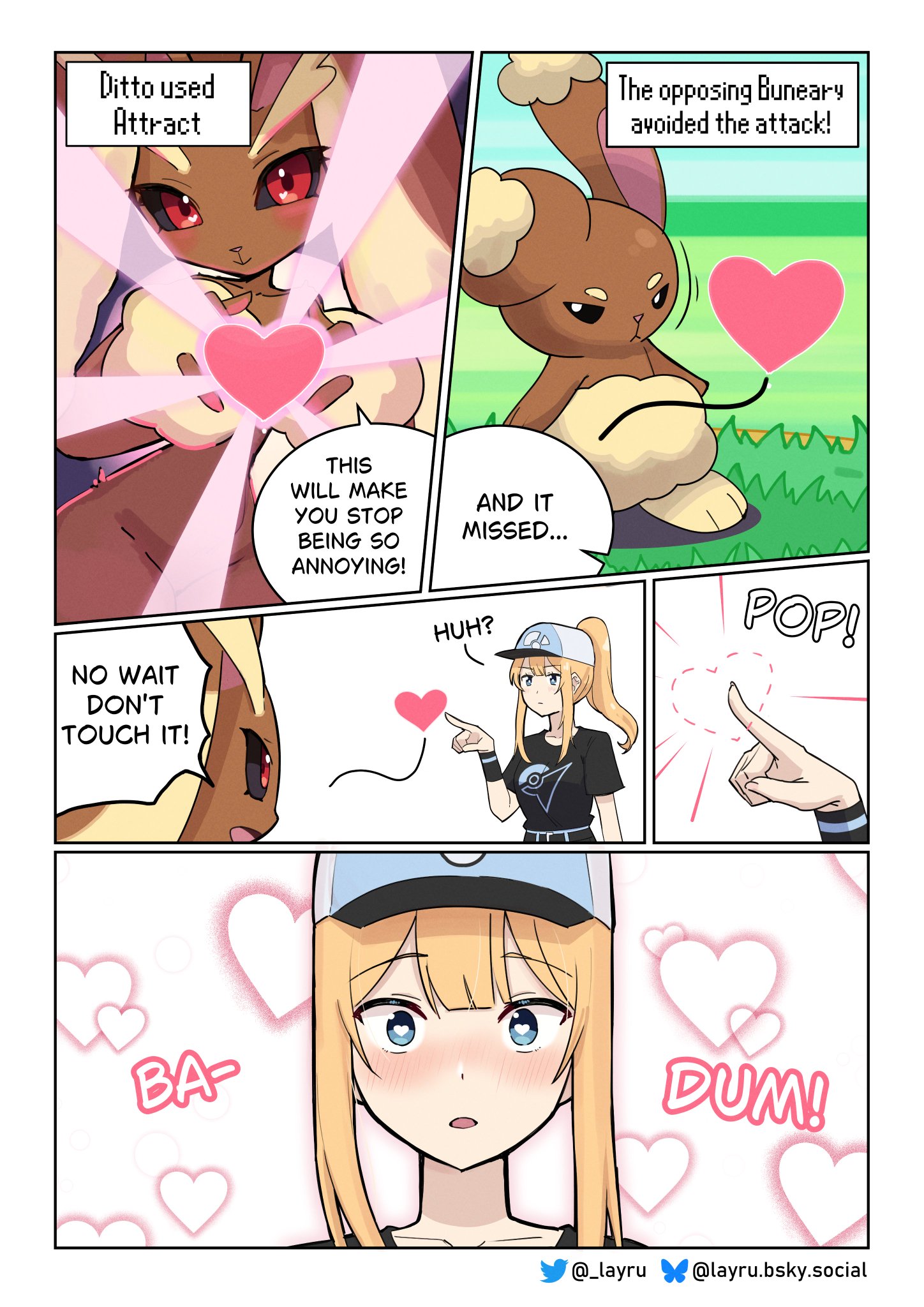 2025, buneary, comic, ditto (pokemon), english text, gender transformation, layru, lopunny, mtf transformation, pokemon, pokemon battle, pokemon trainer, slime girl, slime transformation, species transformation, tagme, text, transformation, transformation by slime