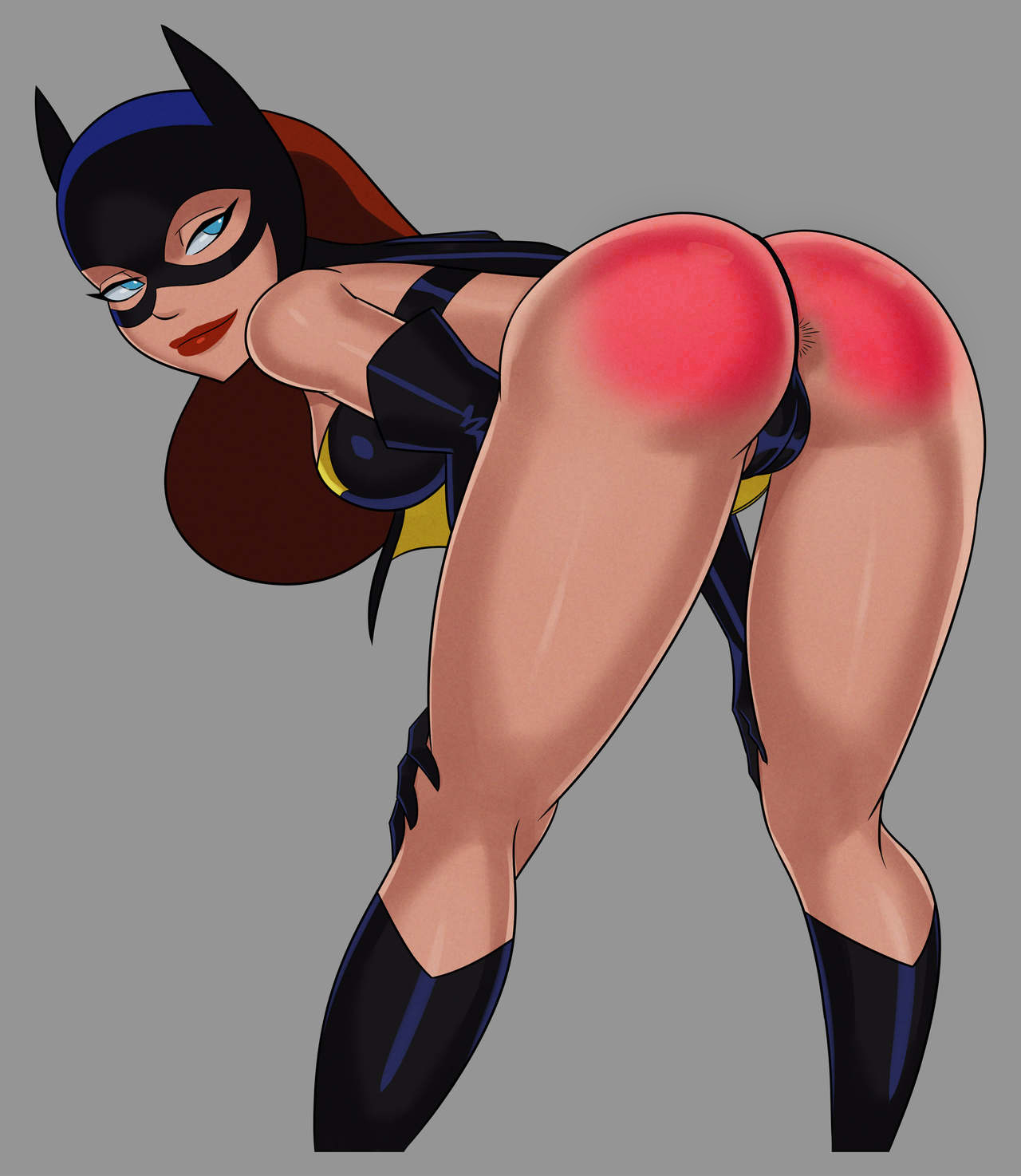 1girls, ass, barbara gordon, batgirl, batman (series), batman: the animated series, bent over, big ass, big butt, bimbo, dc, dc comics, dcau, edit, female, spanked, spanking, sunsetriders7, thong