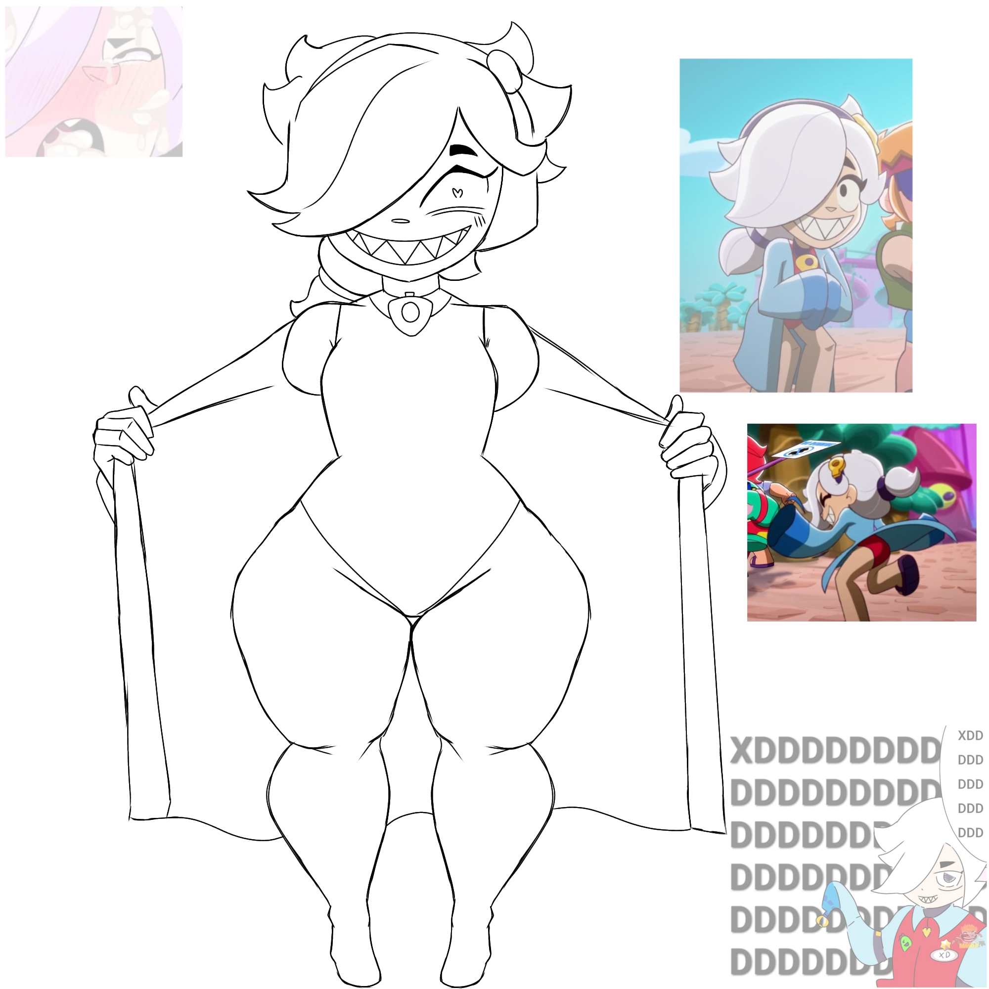 big ass, big thighs, brawl stars, chimbo tieso, colette (brawl stars), curipapus genericos, sexy pose, swimsuit, swimsuit colette (brawl stars)