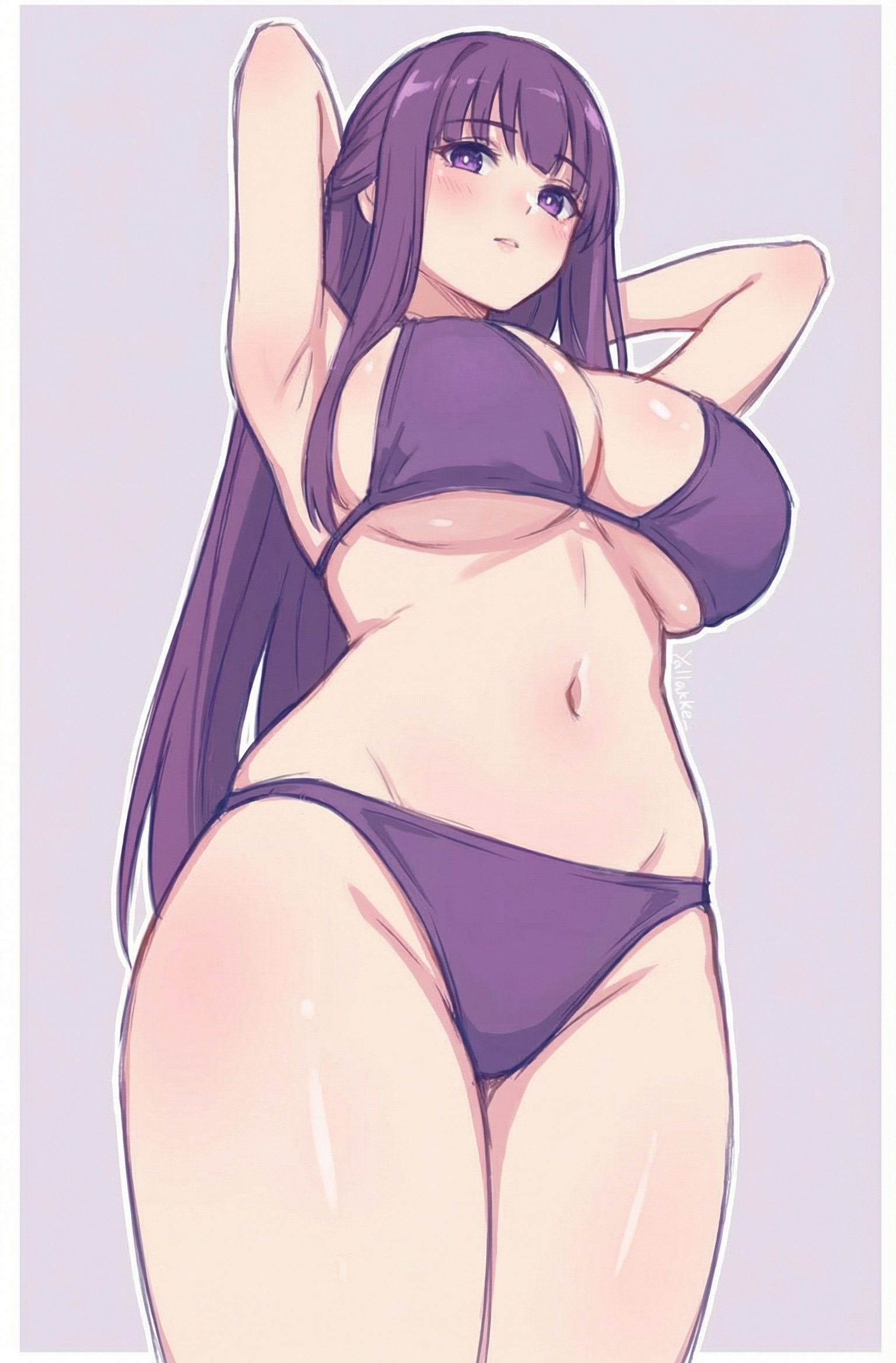 1girls, big ass, big breasts, bikini, fern (sousou no frieren), huge ass, huge breasts, reloking, solo, solo focus, sousou no frieren, swimsuit, xallakke 