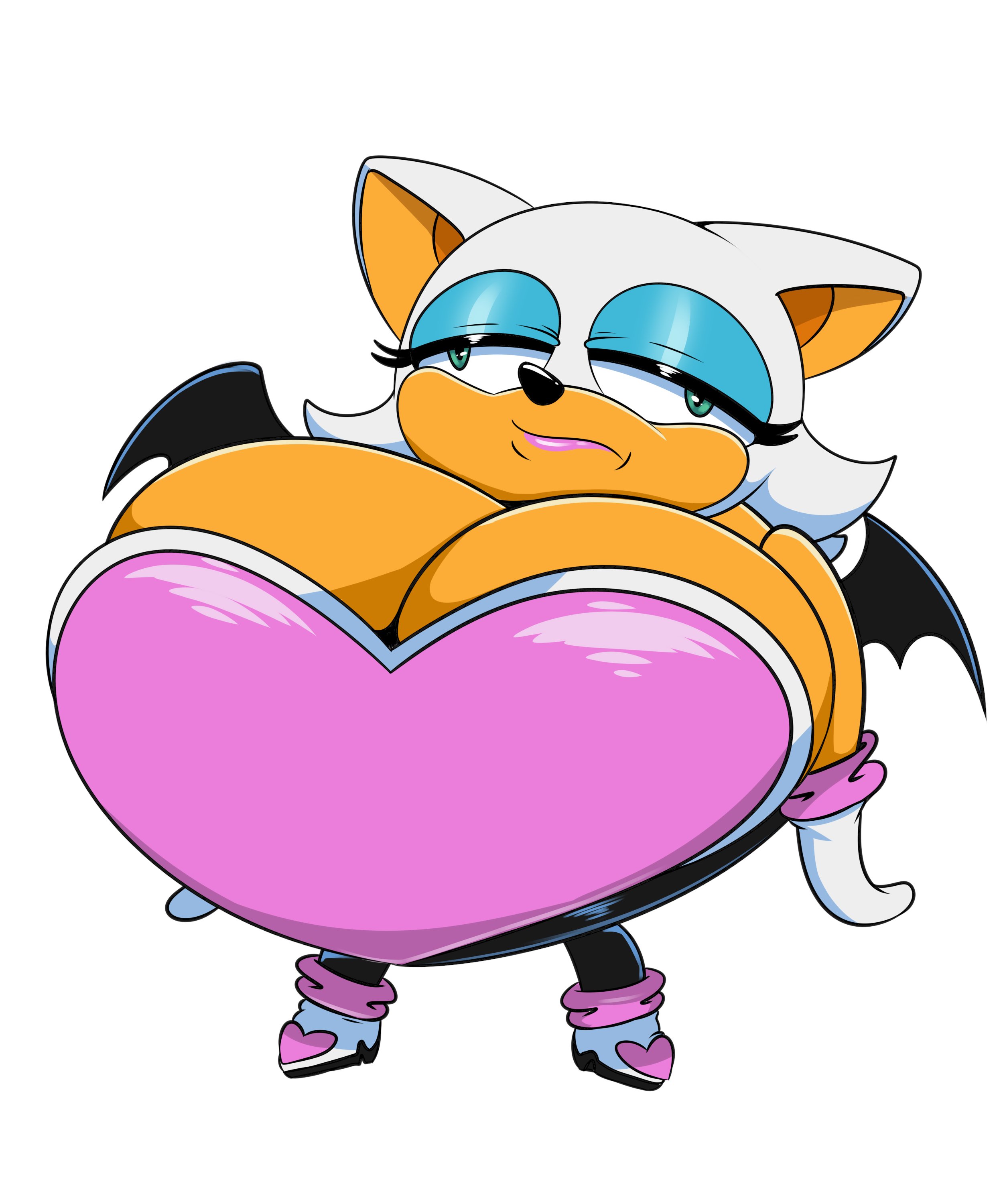 1girls, anthro, bat, bat wings, blue eyeshadow, boots, breasts, cleavage, colossal breasts, digitaldomain123, doobus goobus, female, female focus, female only, furry, gloves, green eyes, hyper, hyper breasts, large breasts, meme, mobian (species), rouge the bat, rouge the bat (doobus goobus), sega, sonic (series), sonic the hedgehog (series), white hair