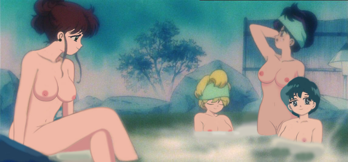 4girls, 90s, accurate art style, ami mizuno, big breasts, bishoujo senshi sailor moon, breasts, casual, edit, exposed breasts, female, female only, group, hot spring, human, makoto kino, minako aino, multiple females, multiple girls, naked, naked female, nipples, nude, nude female, nude filter, ponchocop, rei hino, screen, screen capture, screen face, screencap, screenshot, screenshot edit, small breasts, tagme, toei animation, water