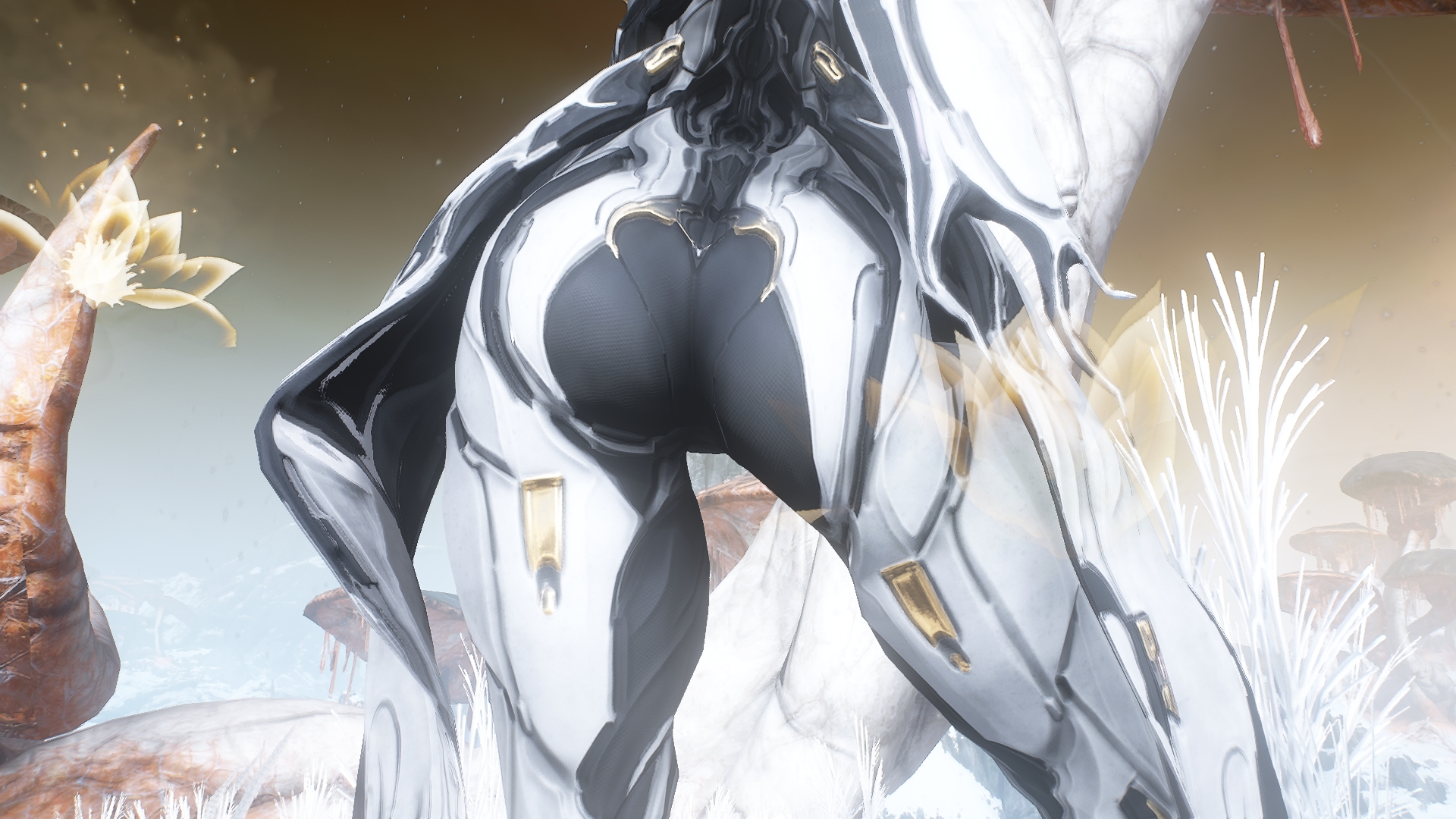 3d, ass, ass focus, big ass, big butt, female, screen capture, screencap, screenshot, warframe, wisp (warframe)