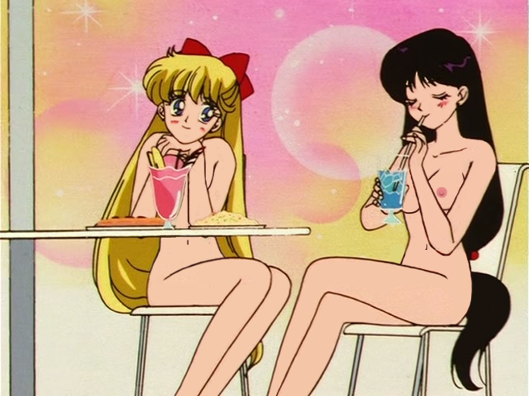 90s, accurate art style, bishoujo senshi sailor moon, black hair, blonde hair, bow, breasts, casual, casual nudity, edit, female, human, long hair, minako aino, naked, naked female, nonsexual, nonsexual nudity, nude, nude edit, nude female, nude filter, nudist, pale skin, ponchocop, rei hino, screen, screen capture, screencap, screenshot, screenshot edit, small breasts, toei animation, vintage