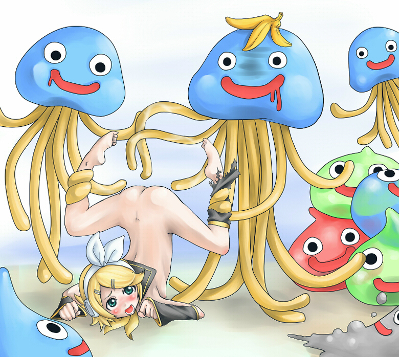 bubble_slime dragon_quest flat_chest healslime kagamine_rin metal_slime monster rir she-slime slime slime_(dragon_quest) tentacle vocaloid