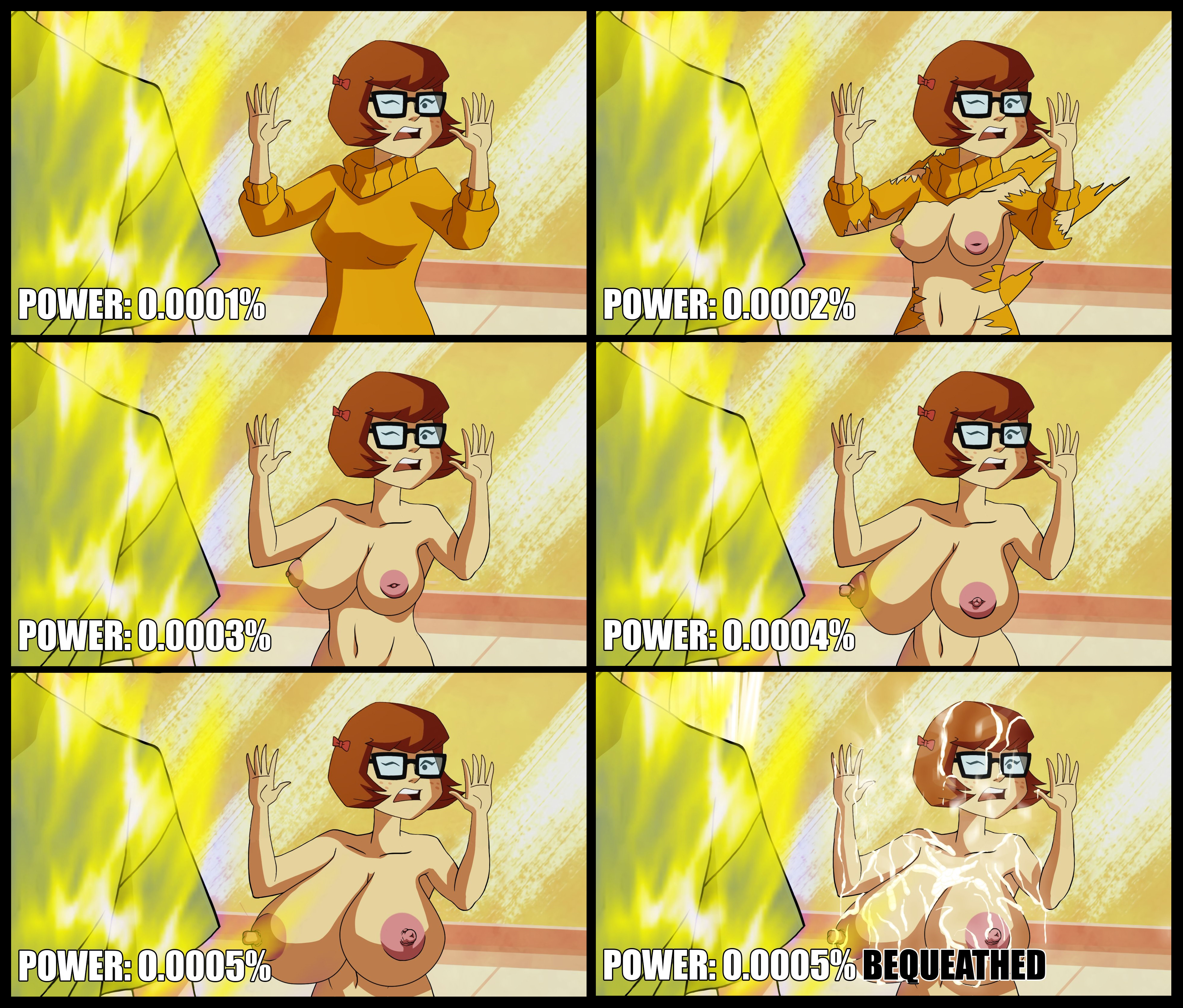 1boy, 1girls, areolae, breast expansion, breast growth, breast growth (enlargement), breast inflation, breasts, brown hair, bukkake, cum, cum covered, cum drip, curvy, enf, erect nipples, eyewear, female, female focus, freckles, glasses, hanna-barbera, hourglass figure, huge breasts, large areolae, lost clothes, male, male with female, meme, monkeyman (artist), mystery inc, navel, nipples, nude, nude female, nudity, ripped clothing, scooby-doo, scooby-doo mystery incorporated, scooby-doo! mystery incorporated, shaggy rogers, short hair, straight, tagme, torn clothes, torn clothing, turtleneck, turtleneck sweater, ultra instinct shaggy, undressed, undressing, velma dinkley, wardrobe malfunction, wide hips