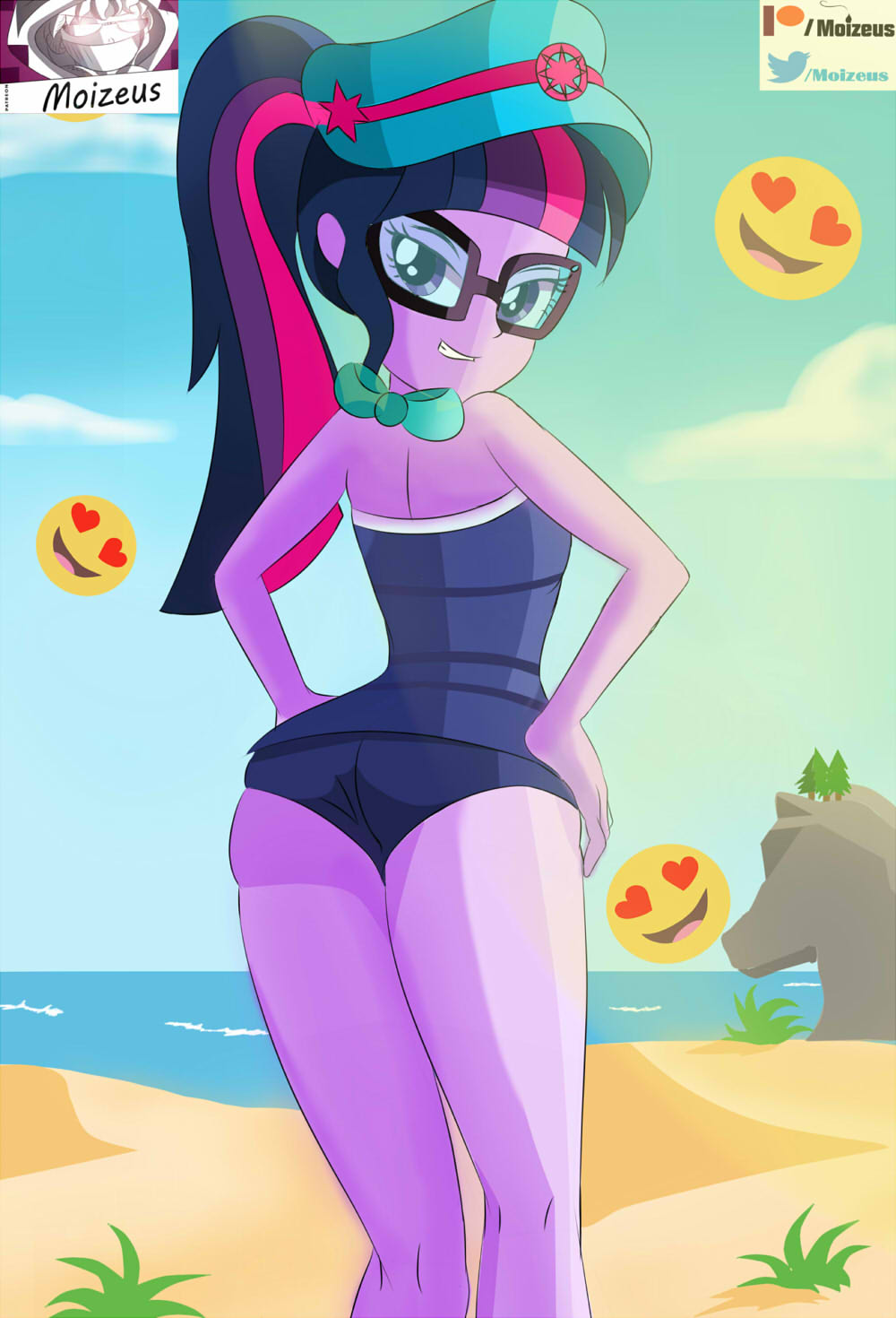 beach bikini equestria_girls friendship_is_magic humanized moizeus my_little_pony patreon purple_hair sample sci-twi sexilydrawn twilight_sparkle_(mlp)