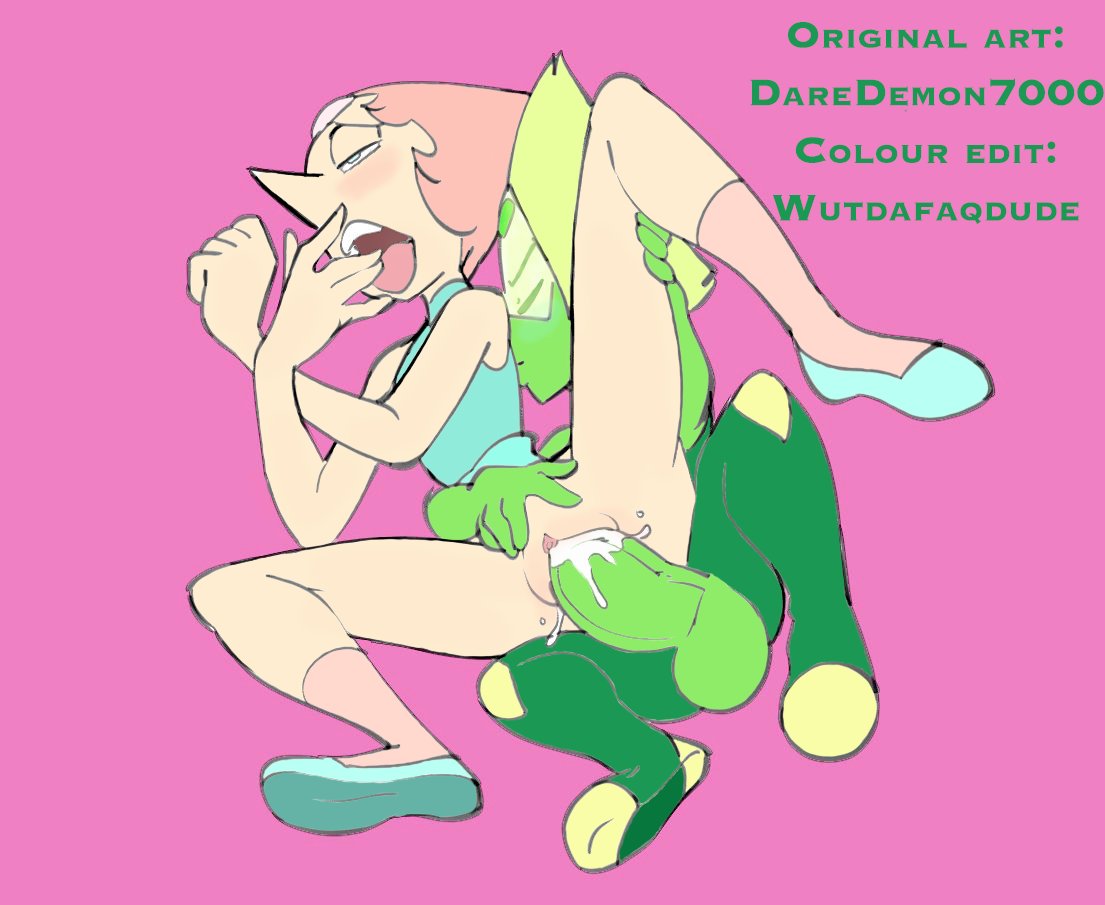 1futa 1girls big_penis colorized daredemon7000 female futa_on_female futa_with_female futanari height_difference kissing kissing_back large_penis larger_female legs_apart legs_held_open legs_up no_panties open_mouth pearl_(steven_universe) penis peridot_(steven_universe) pussy pussy_juice short_hair shortstack size_difference small_but_hung small_dom_big_sub smaller_futanari spread_legs steven_universe third-party_edit thrusting tongue_out vagina vaginal_insertion vaginal_penetration vaginal_sex wutdafaqdude