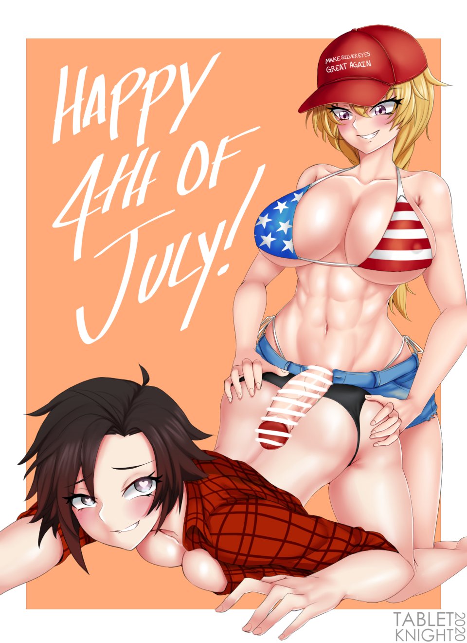 1futa, 1girls, 4th of july, abs, all fours, american flag, american flag bikini, ass, bar censor, big breasts, big penis, black hair, blonde hair, blush, breast press, breasts, busty, censored, censored penis, cleavage, clothing, curvy, dickgirl, doggy style, erect nipples under clothes, erection, female, femsub, fit, from behind, futa on female, futadom, futanari, half siblings, half-sisters, heart-shaped pupils, herm, hot dogging, huge breasts, imminent sex, incest, intersex, long penis, mostly nude, muscular, muscular futa, penis, purple eyes, ruby rose, rwby, seductive, seductive smile, short hair, siblings, silver eyes, sisters, smile, symbol-shaped pupils, tabletknight, teenager, thick ass, thick penis, thick thighs, wide hips, yang xiao long
