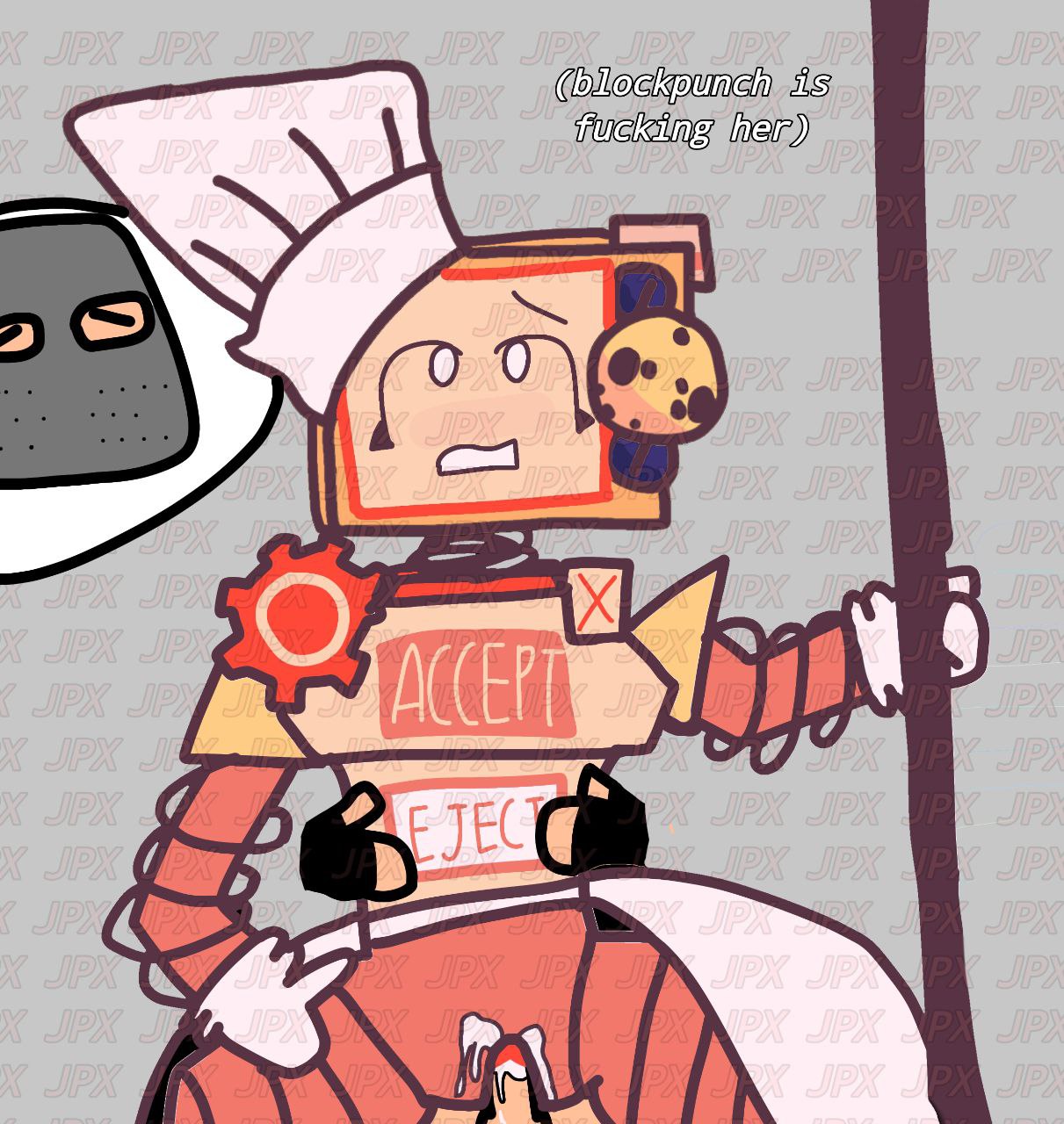 1boy, 1boy1girl, 1girls, cookieware (die of death), die of death (roblox), female, male, roblox, roblox game, robot, screen face, tagme, tagme (artist), watermark