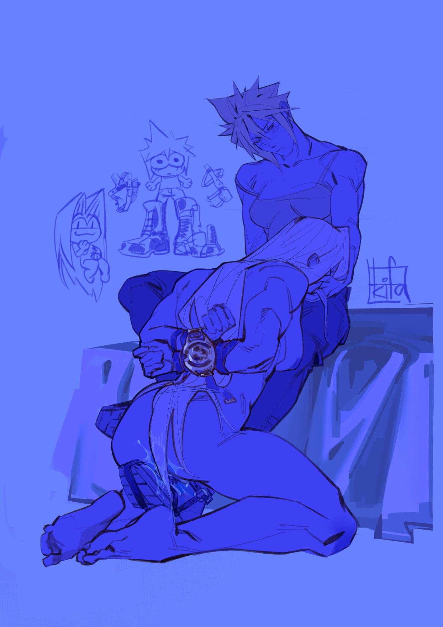 2girls, ass, blush, boot worship, boots, breasts, butch, cloud strife, dildo, dildo in pussy, dildo on boot, female, female only, female/female, final fantasy, final fantasy vii, genderswap (mtf), hands behind back, hands tied, hands tied behind back, kneeling, kurdupl, long hair, monochrome, muscular, muscular female, naked, nude, pussy, pussy juice, pussy juice drip, riding boots, rule 63, sephiroth, sex, sex toy, spiky hair, square enix, strap-on, strapon, tagme, thighs, tied up, vaginal penetration, vibrator, yuri