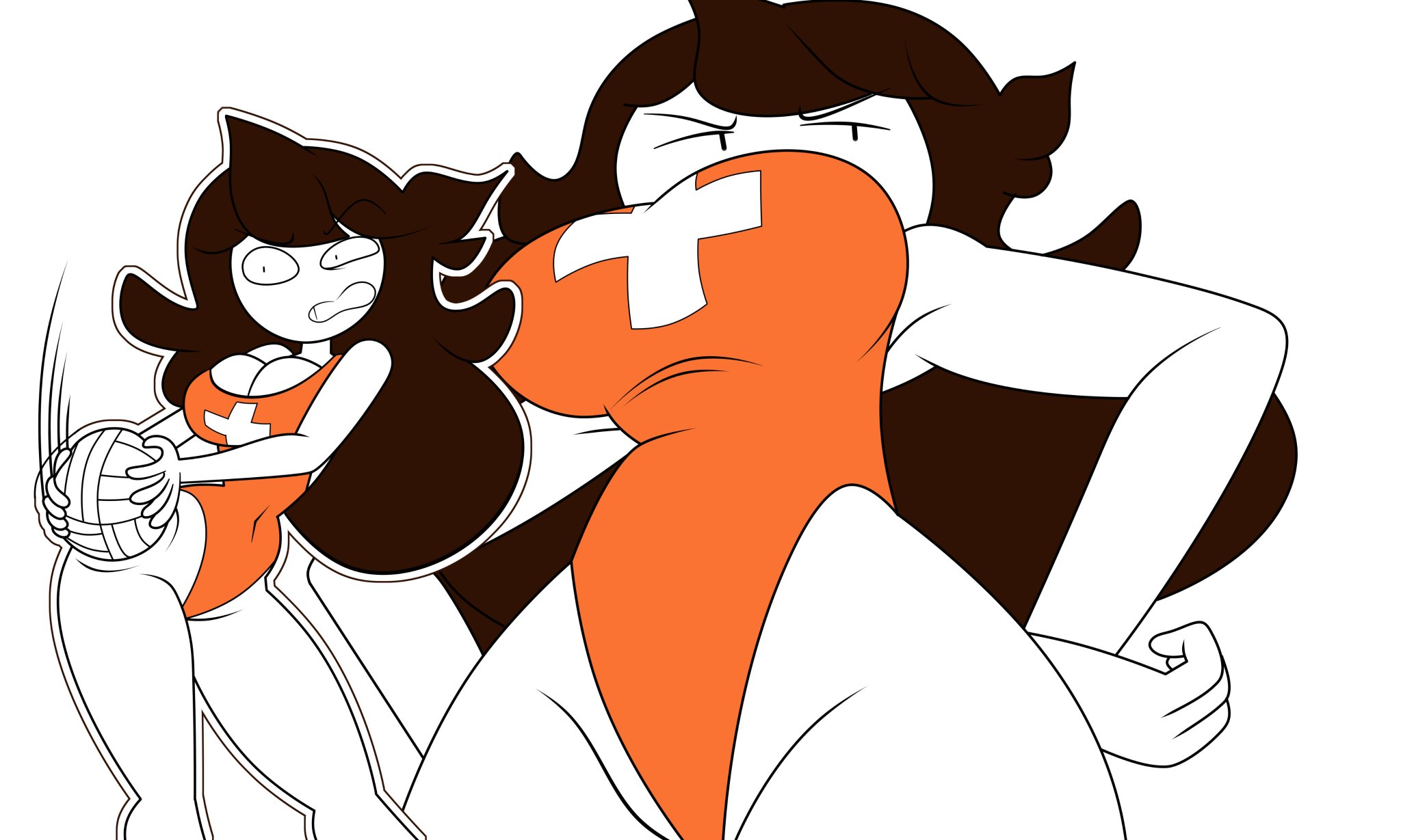 1girls, 2d, 2d (artwork), 3 colors, accurate art style, big breasts, black hair, breasts, child bearing hips, digital media (artwork), female, female focus, female only, gyaradosageiii, hip out, hip tilt, jaiden, jaiden animations, jaidenanimations, lifeguard, lifeguard swimsuit, one piece swimsuit, one-piece swimsuit, red one-piece swimsuit, red swimsuit, solo, solo female, swimsuit, thick ass, thick thighs, volleyball, voluptuous, voluptuous female, white body, youtube