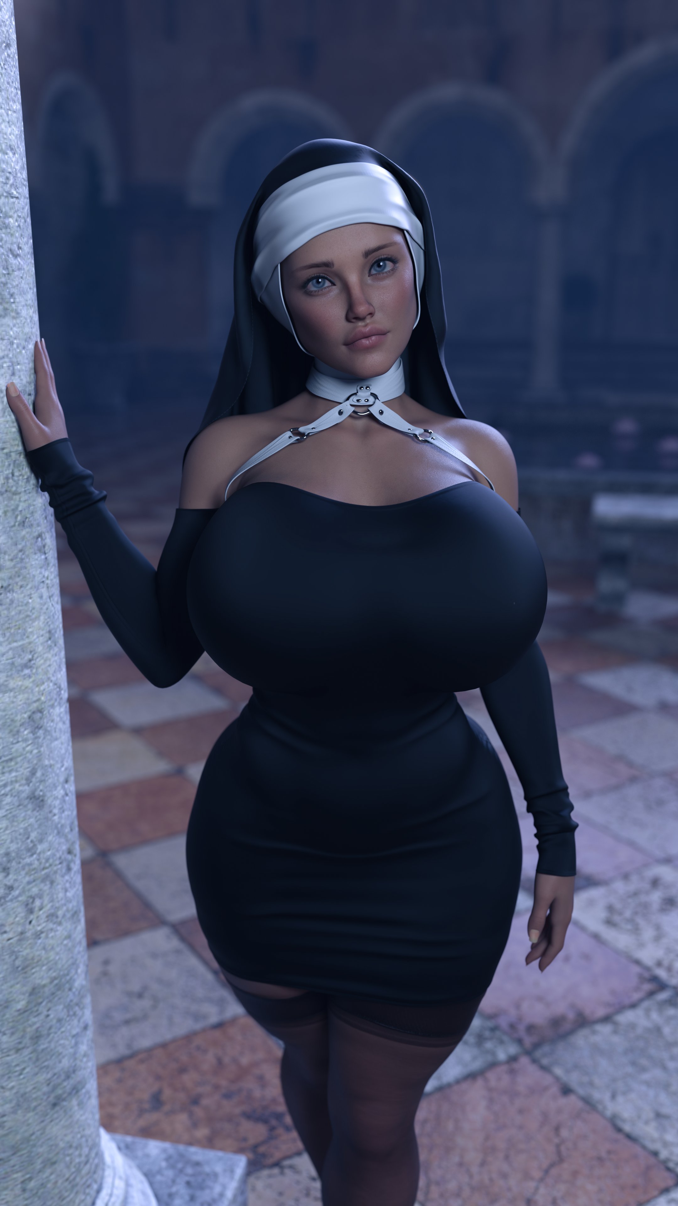 1girls, 3d, big ass, big breasts, big thighs, breasts, breasts bigger than head, bust, busty, chest, curvaceous, curvy, curvy figure, empiric, enormous breasts, female, gigantic breasts, hips, huge ass, huge breasts, huge thighs, large ass, large breasts, large thighs, legs, light skin, light-skinned female, massive breasts, mature, mature female, nun, nun outfit, nun's habit, original, original character, slim waist, thick, thick hips, thick legs, thick thighs, thighs, voluptuous, waist, wide hips