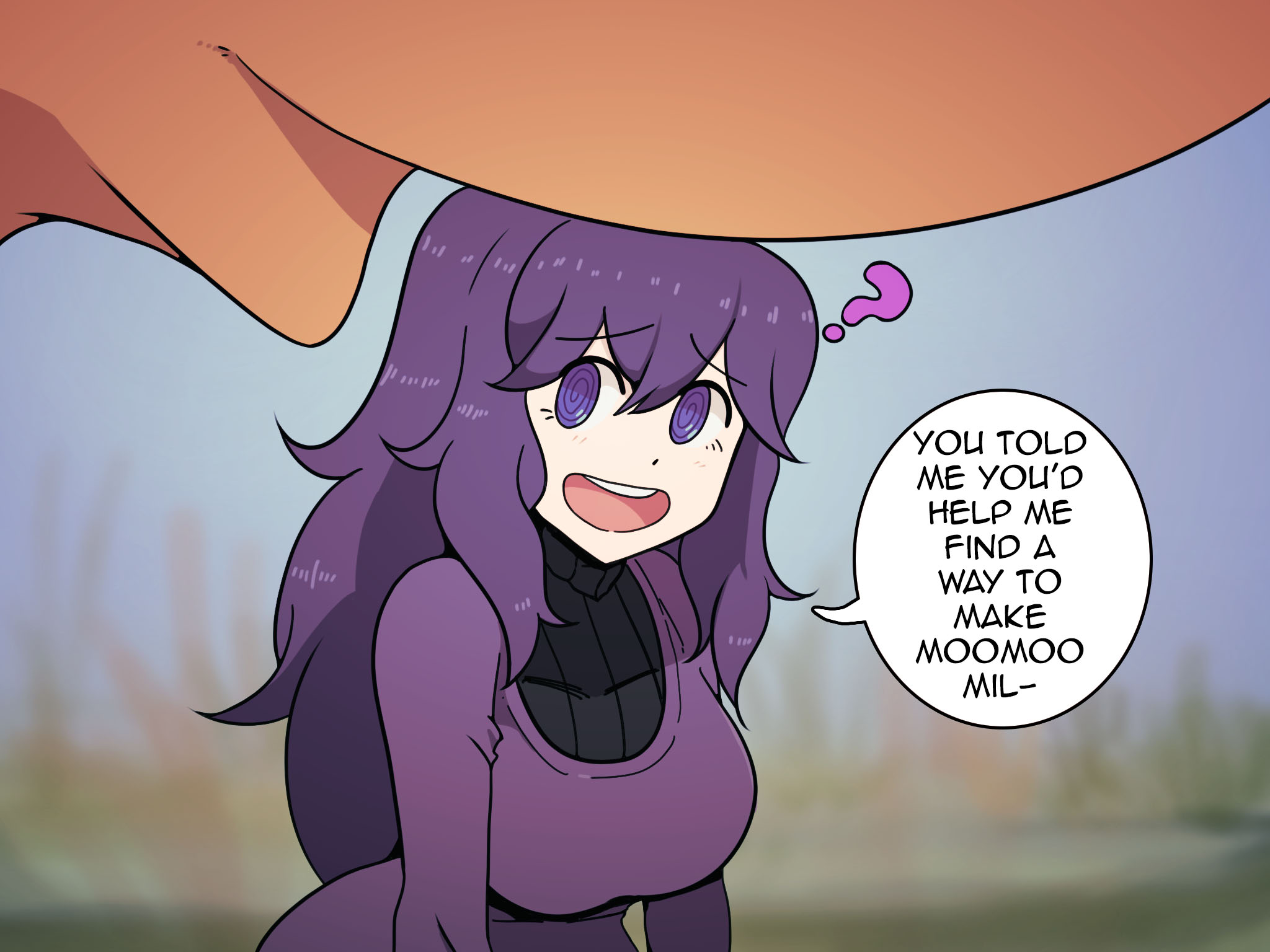 ?, 1boy, 1girls, animal genitalia, ass, big ass, big breasts, bovid, bovine, breasts, brown fur, bull, curvy, female, female on feral, feral, feral on female, feral on human, hex maniac, huge ass, huge breasts, human, human female, human on feral, imminent bestiality, imminent lactation, interspecies, is this gonna help me produce moomoo milk? (meme), light skin, light-skinned female, long hair, male, moomoo milk, nintendo, open mouth, pale skin, pale-skinned female, pokemon, pokemon (species), pokemon rgby, pokemon xy, pokephilia, purple eyes, purple hair, sheath, speech bubble, tauros, text, voluptuous, wide hips, wolfgang bang, year request, zoophilia