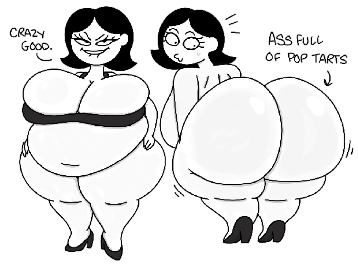 1girls, background, big ass, big breasts, big butt, bikini, chubby, chubby female, female, female focus, female only, heels, nurse poptarts, pop-tart girl, pop-tarts, solo, solo female, tagme, theslashfive, white background, white body, white skin