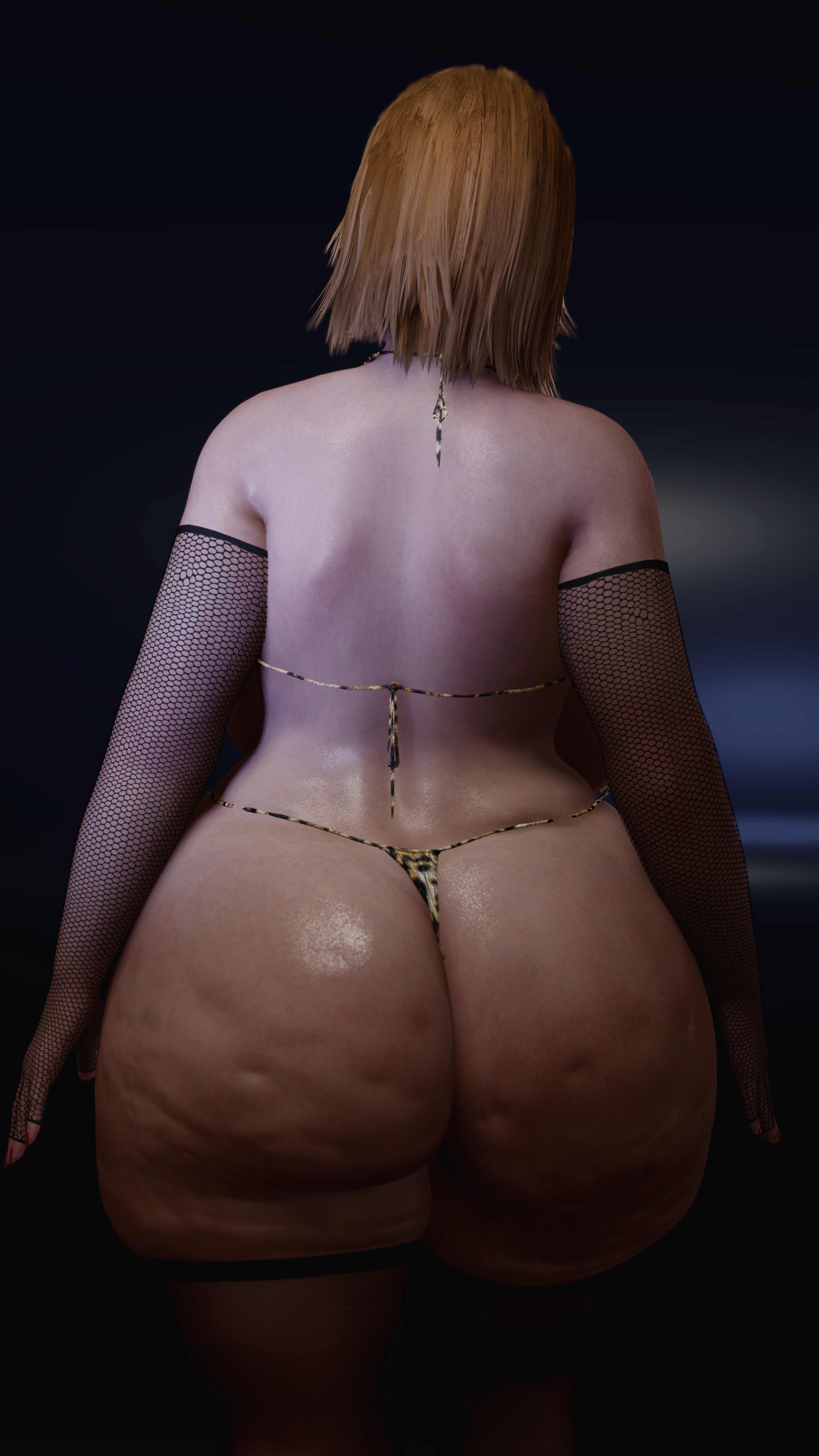1girls, 3d, 8k, absurd res, alternate breast size, ass, back view, big ass, big breasts, black eyeshadow, blonde hair, blue eyes, breasts, breasts bigger than head, busty, cellulite, curvy, cut, dead or alive, face, female, highres, hips, hourglass figure, huge areolae, huge ass, huge breasts, large areolae, large ass, large breasts, leather, leopard print, leopard print bikini, light skin, light-skinned female, long breasts, long gloves, long hair, love handles, mature female, micro bikini, mouth, nipple piercing, nipple rings, nipples, pale skin, pale-skinned female, pink nipples, pinup, pose, posing, skin, skindentation, street, thethiccart, thick thighs, thighs, tina armstrong, venus body, virt-a-mate, virtamate, voluptuous, wide hips