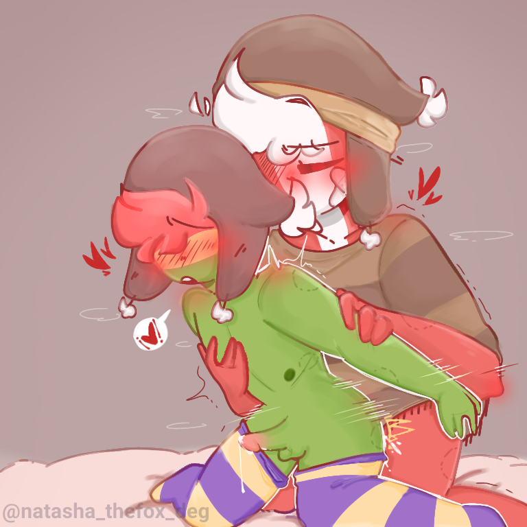 bite_marks bolivia bolivia_(countryhumans) chullo countryhumans cum first_porn_of_artist hickey_marks kinky_naty male/male peru peru_(countryhumans) peruvian_clothes striped_socks