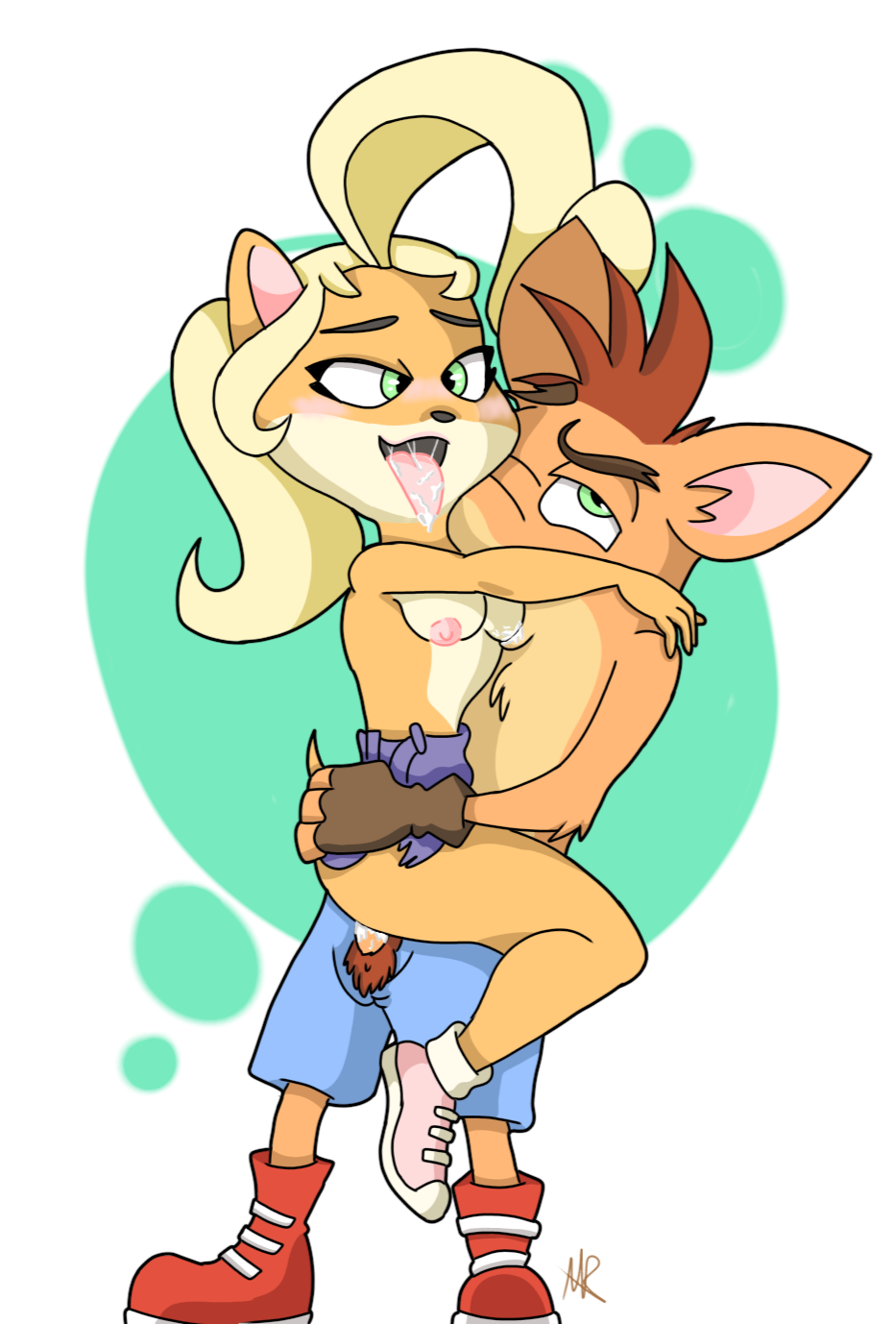 alexurds bandicoot blonde_hair blonde_hair_female cartoon coco_bandicoot crash_bandicoot crash_bandicoot_(series) female female_penetrated furry green_eyes incest male/female male_penetrating_female naughty_dog playstation sensual teenager