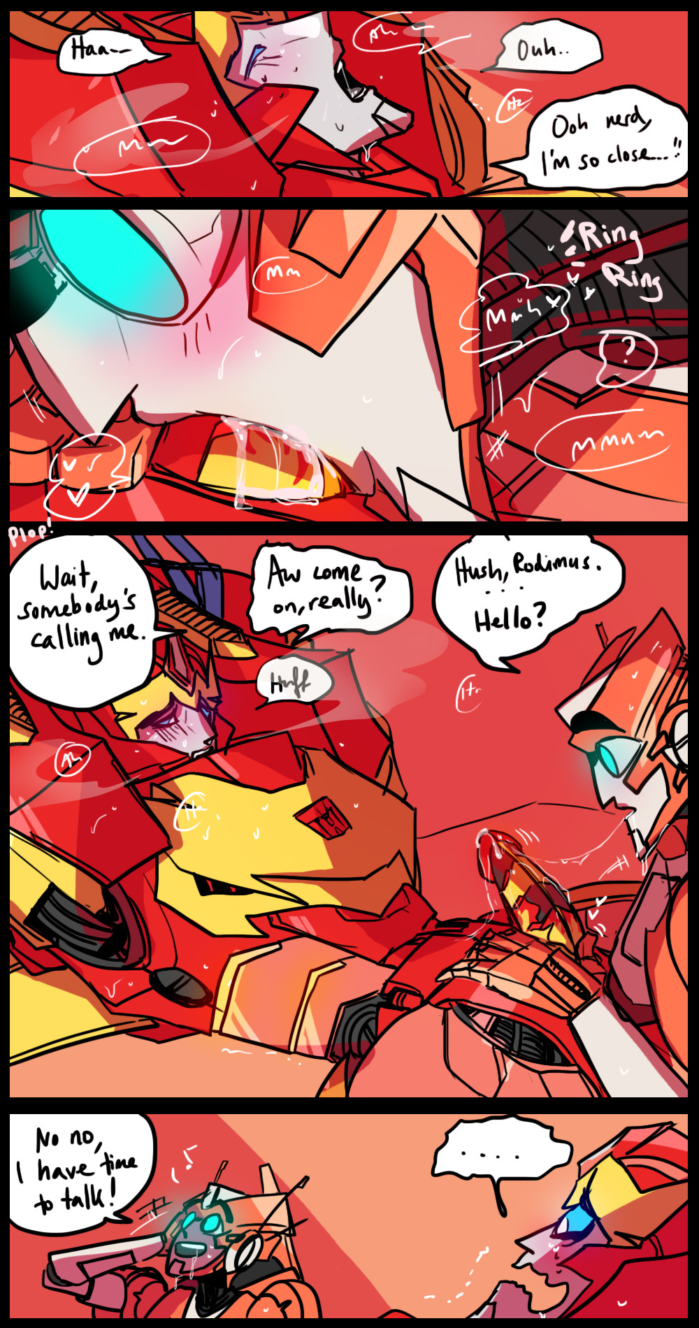 2boys blowjob bondage deepthroat male male_only restraints rodimus rodimus_prime rung schandbringer transformers transformers_idw